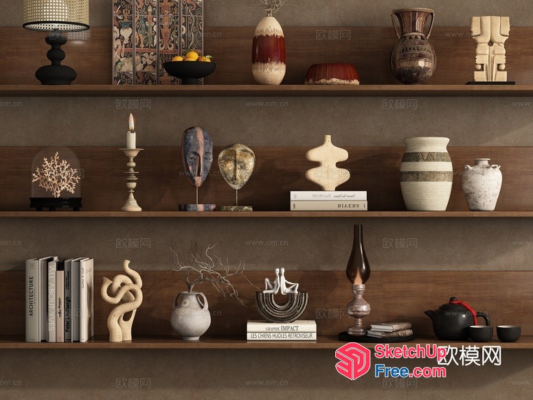 Decorative Shelf With A Mix Of Modern And Traditional Decor 3D SketchUp File
