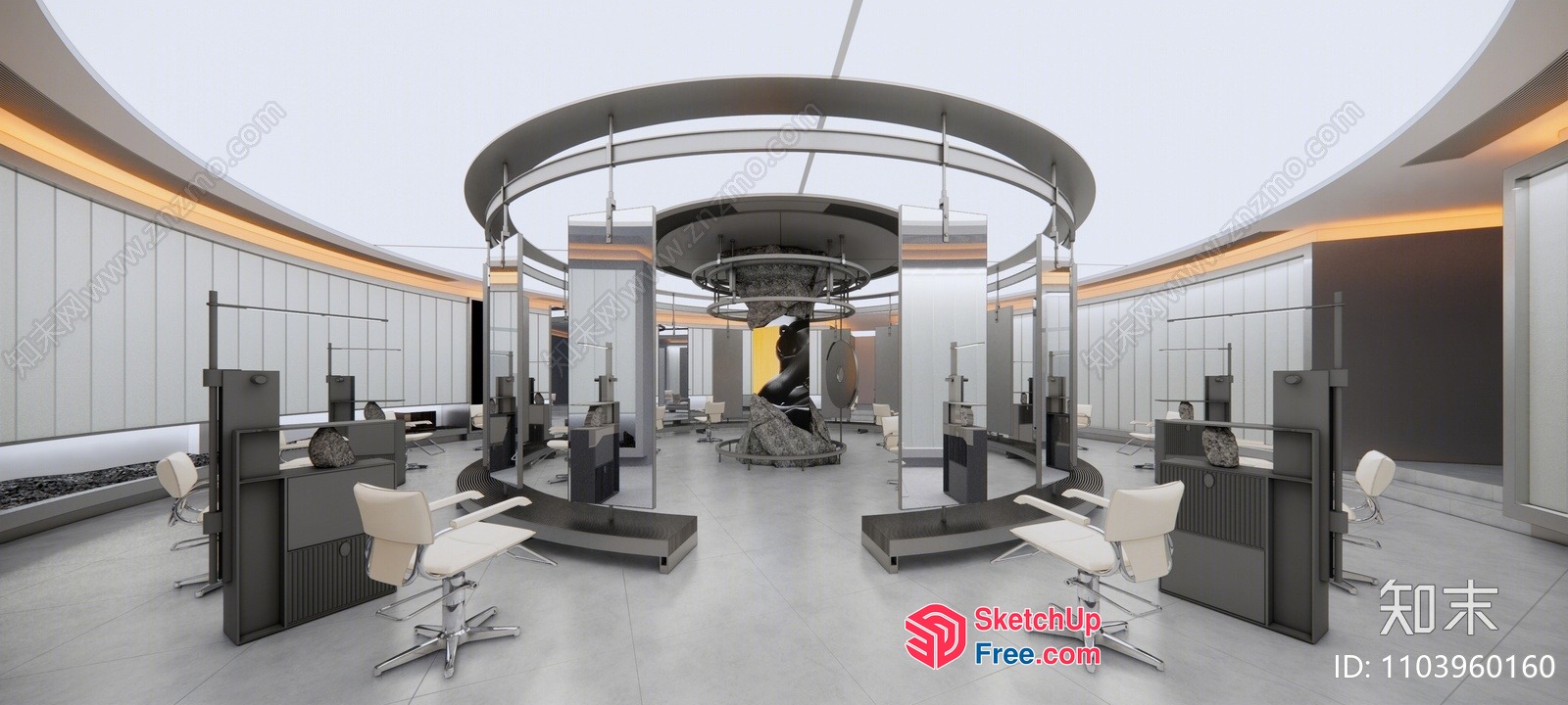 Modern Salon Interior With Sleek Furniture And Decor 3D SketchUp File