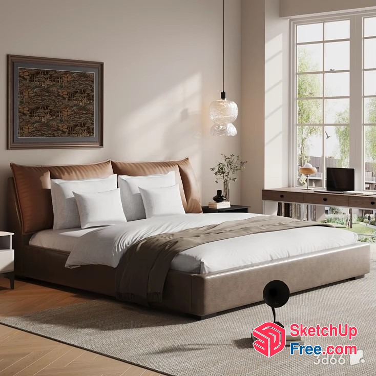 Modern Minimalist Bedroom Interior 3D SketchUp File