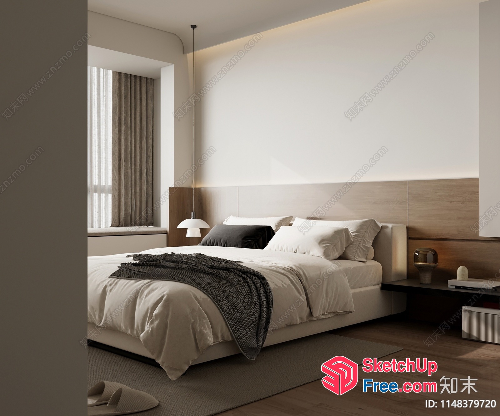 Modern Minimalist Bedroom Interior Design 3D SketchUp File