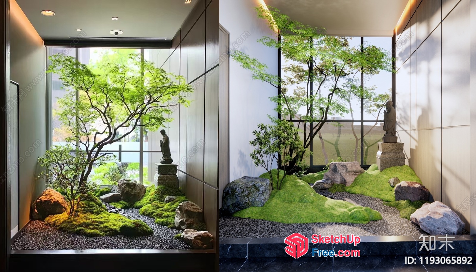 Japanese-Style Garden Interior 3D SketchUp File
