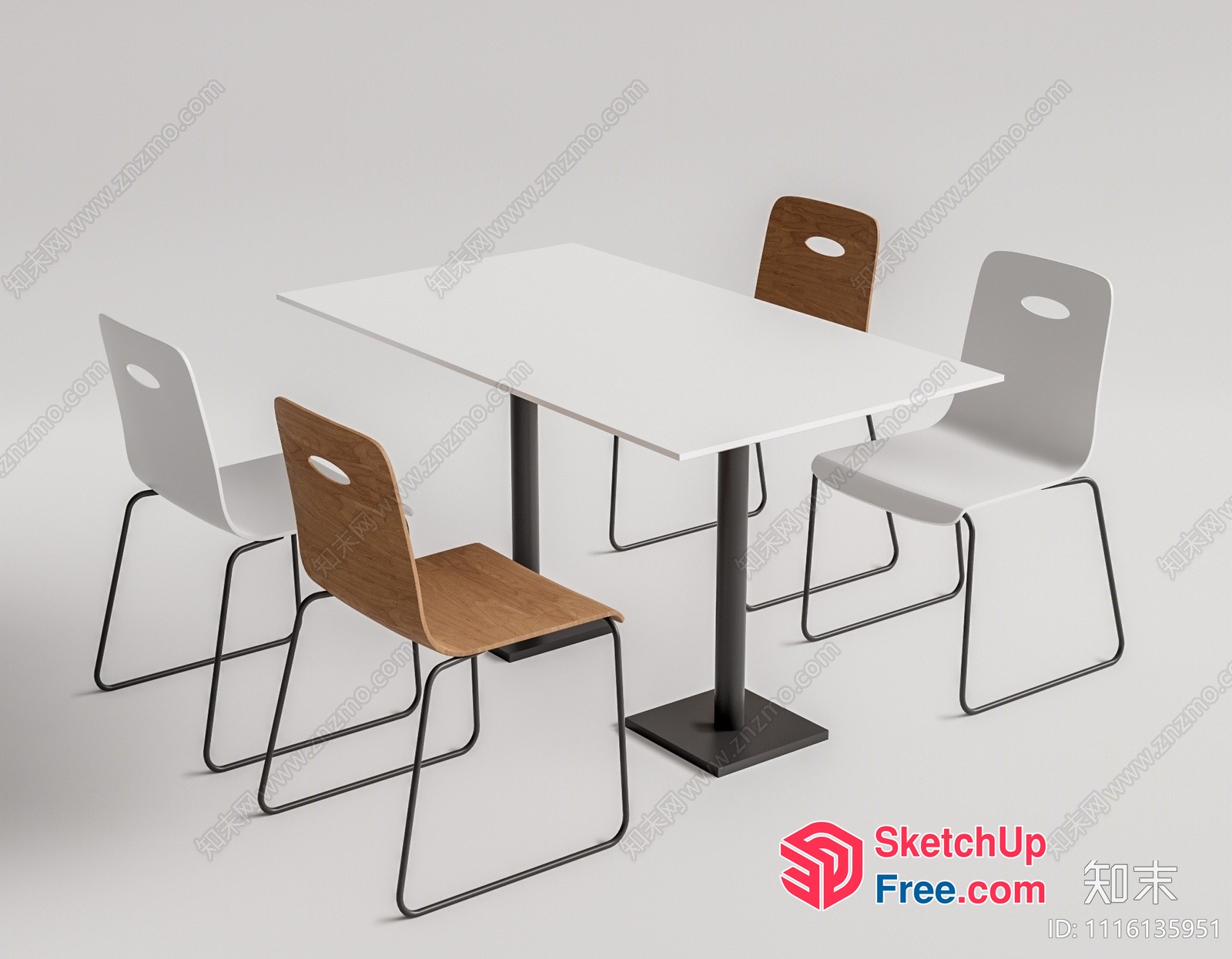 Minimalist Modern Office Furniture Set 3D SketchUp File
