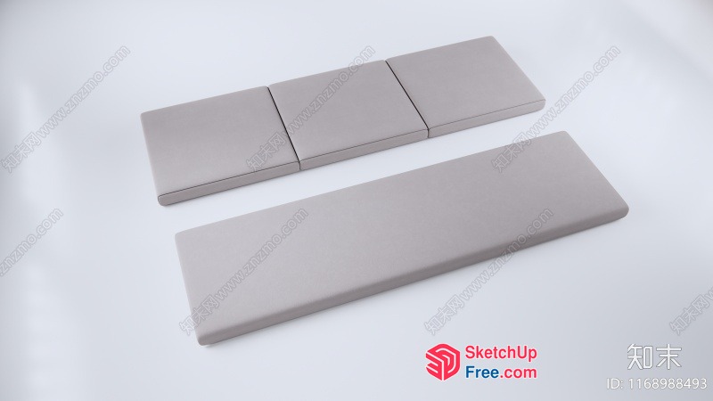 Two Long Rectangular Objects On A White Surface 3D SketchUp File