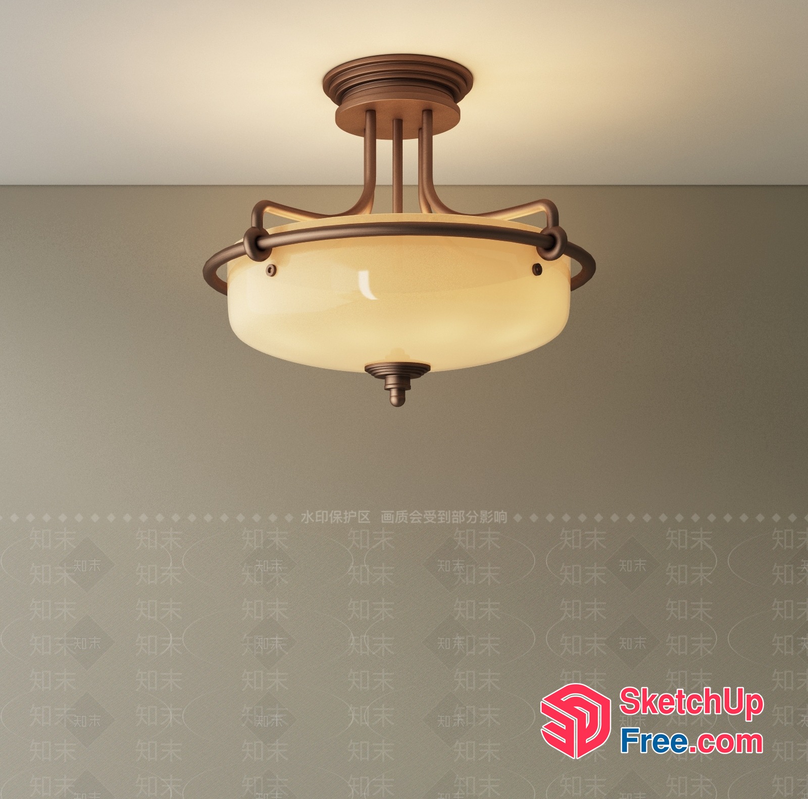 Elegant Ceiling Light Fixture 3D SketchUp File