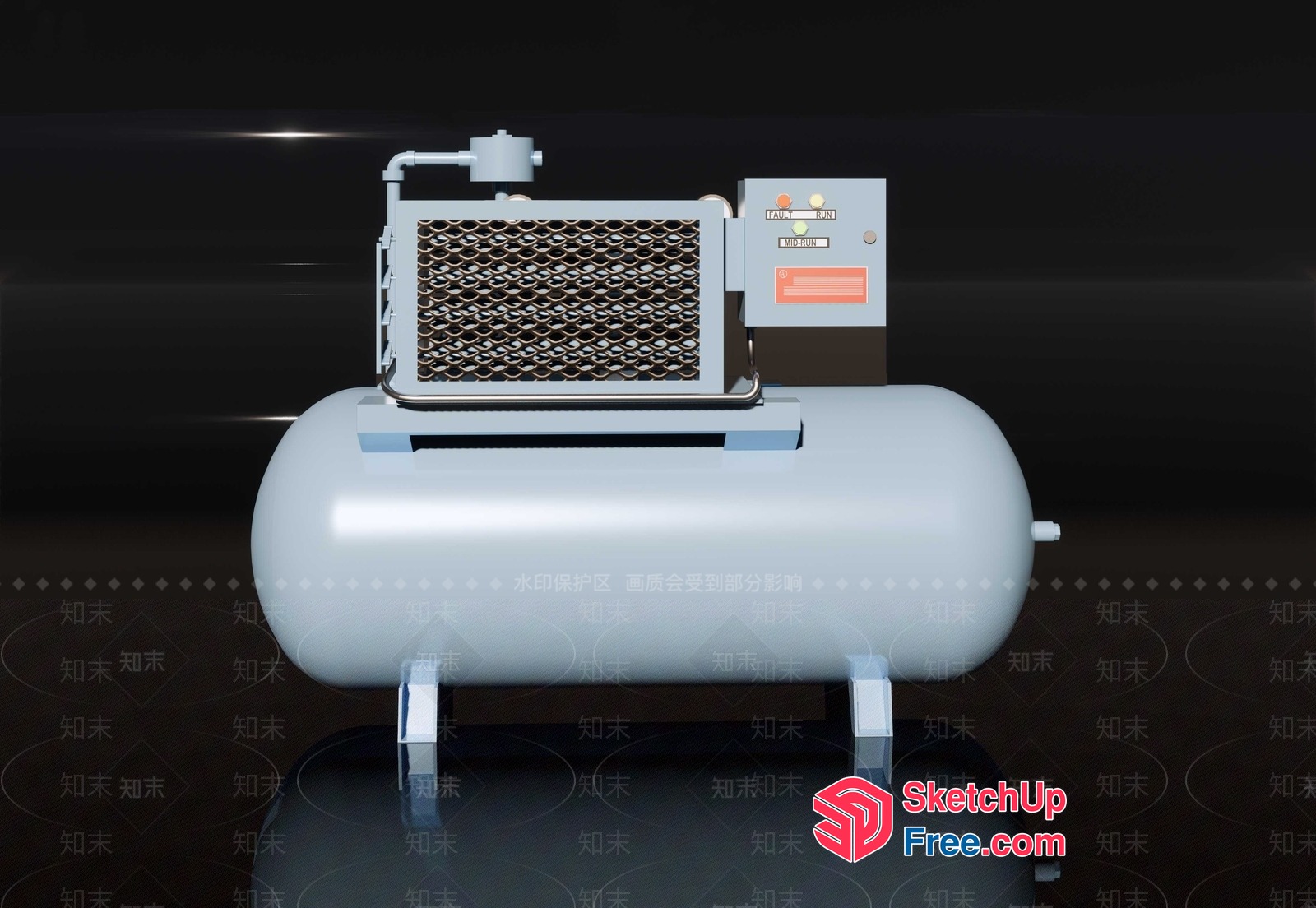 Industrial Air Compressor Equipment 3D SketchUp File