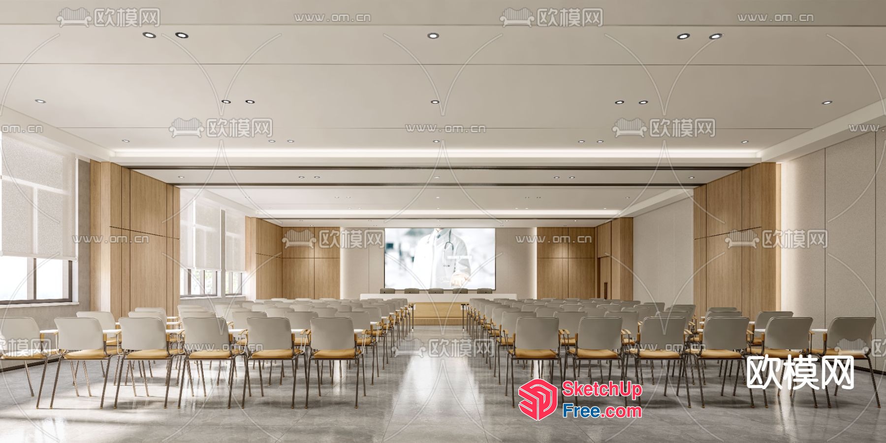 Modern Conference Room With Spacious Seating Area 3D SketchUp File