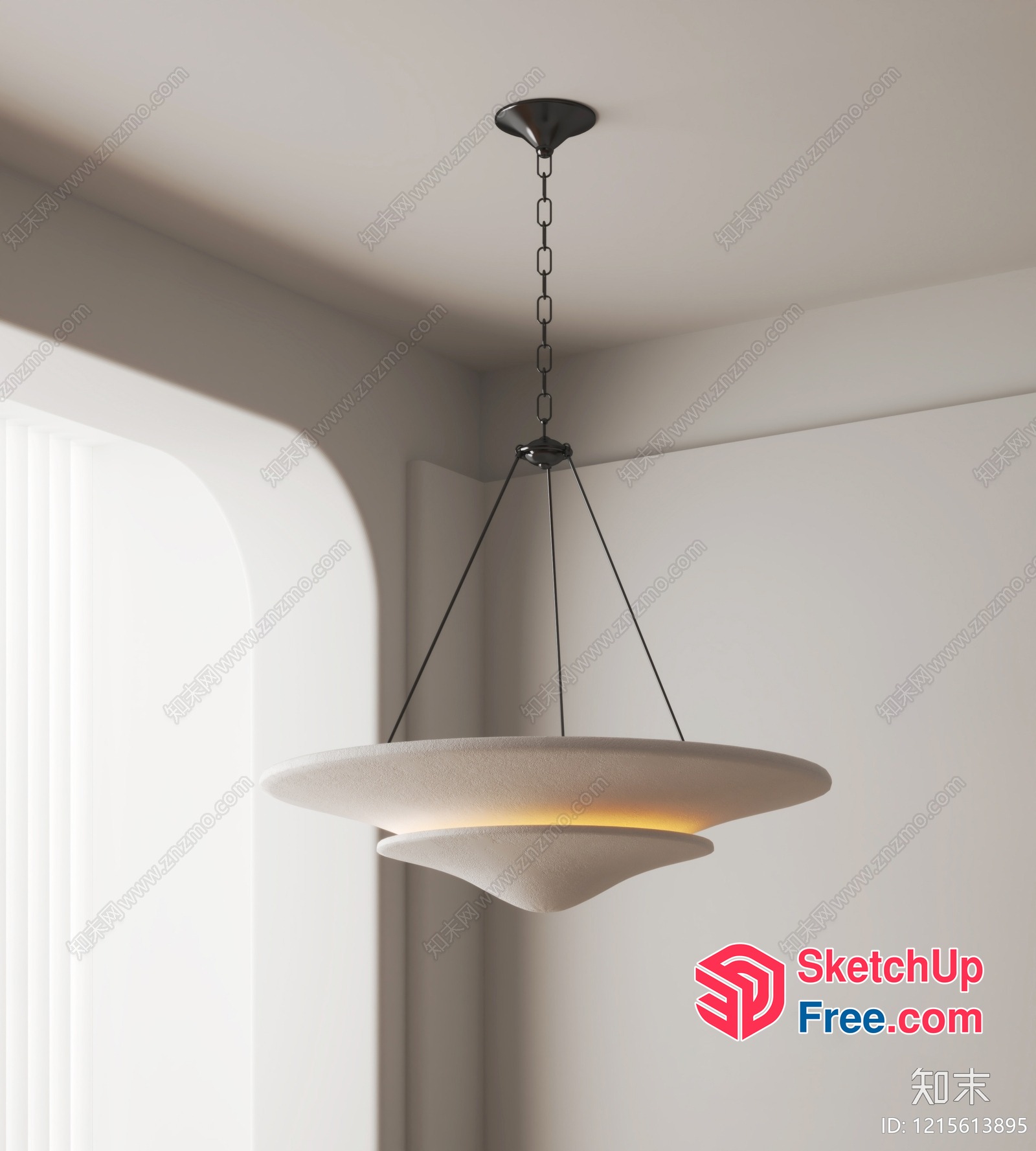 Elegant And Modern Hanging Light Fixture 3D SketchUp File