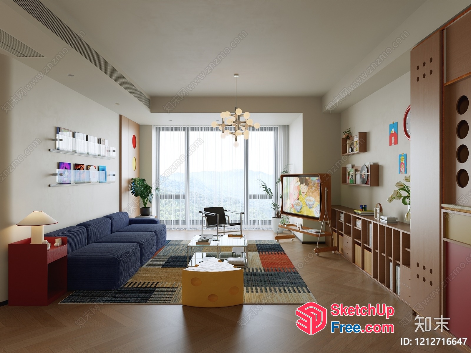 Modern Living Room With Sleek Furniture And Natural Light 3D SketchUp File