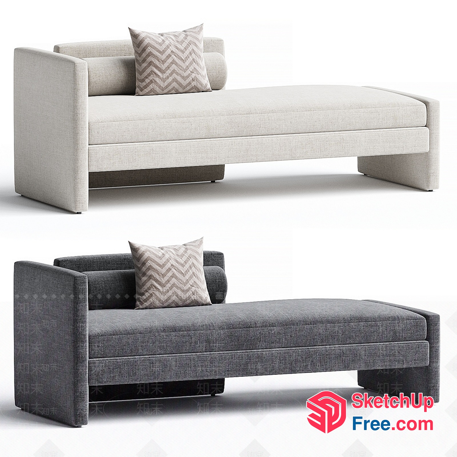Modern Sofa Designs With Neutral Tones 3D SketchUp File