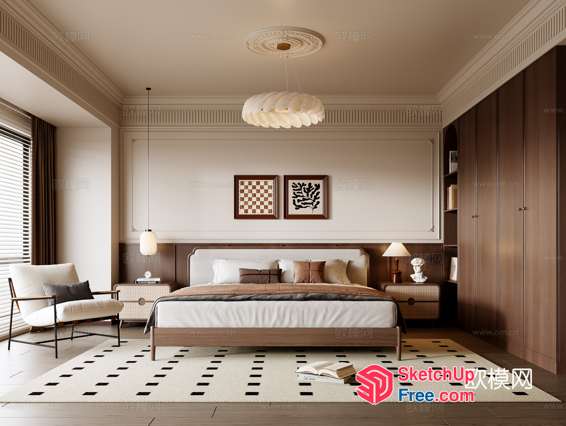 Classic Style Bed Room Interior Design 3D SketchUp File