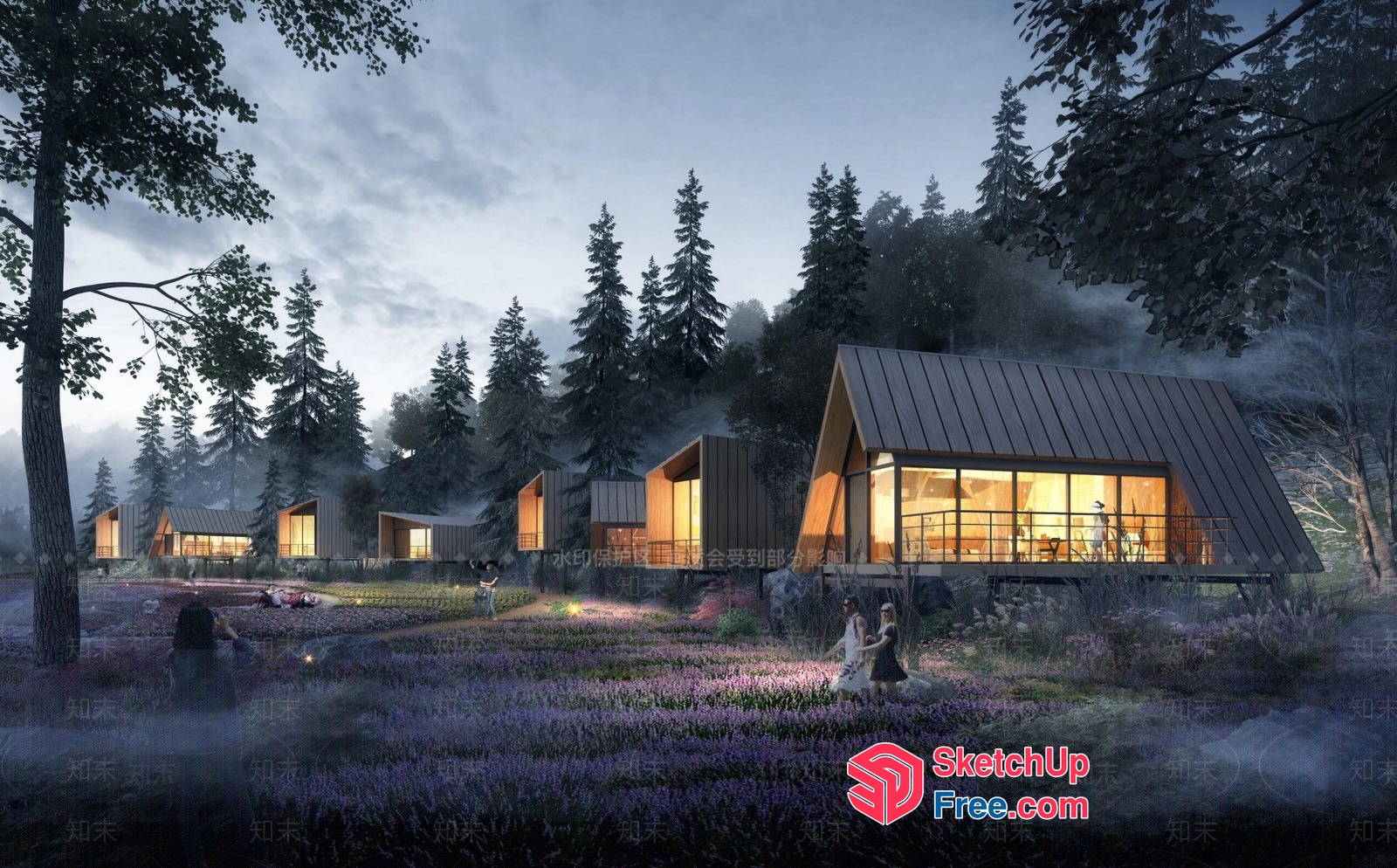 Serene Retreat In The Forest 3D SketchUp File