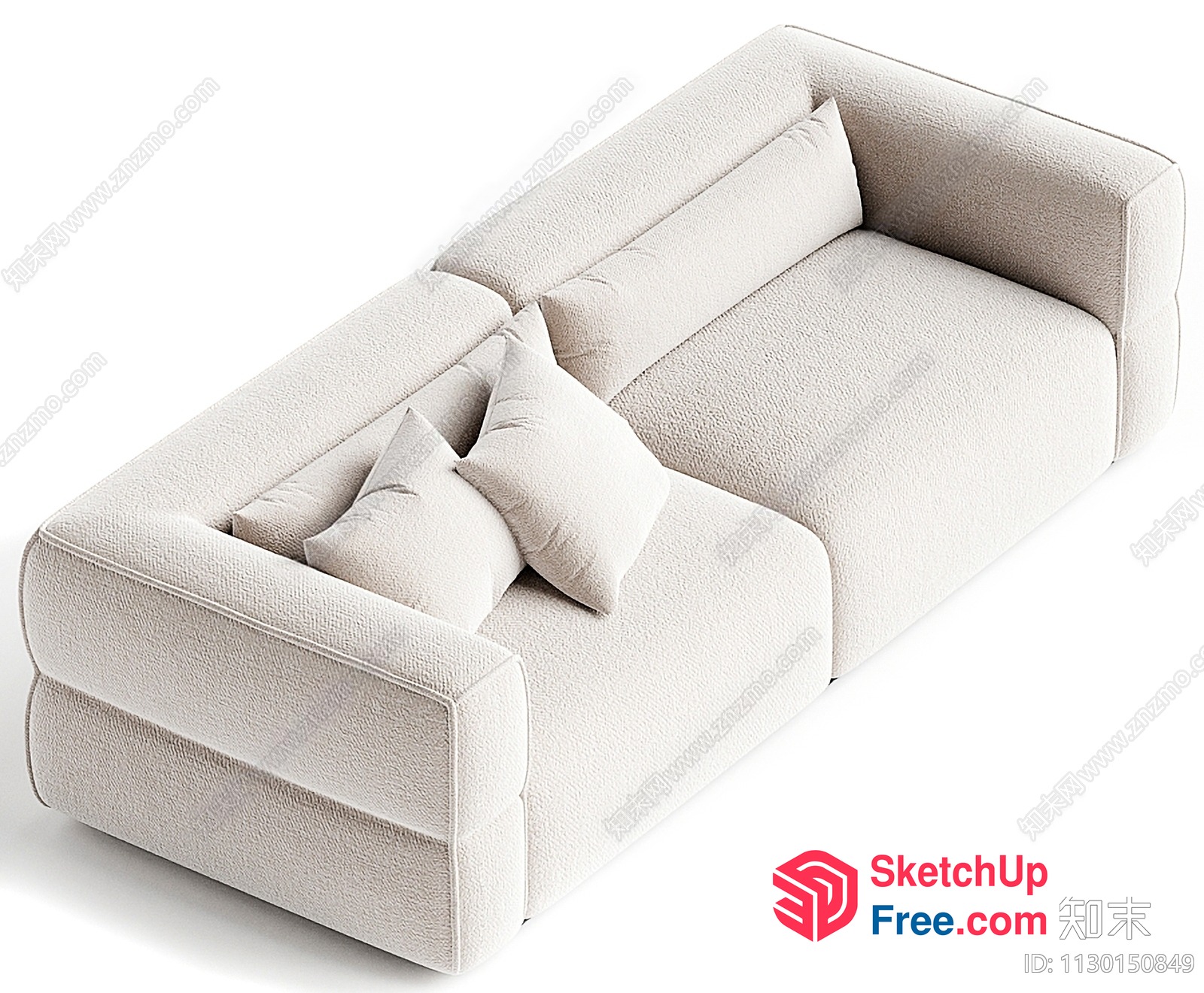 Modern Minimalist Creamy Style Sofa 3D SketchUp File