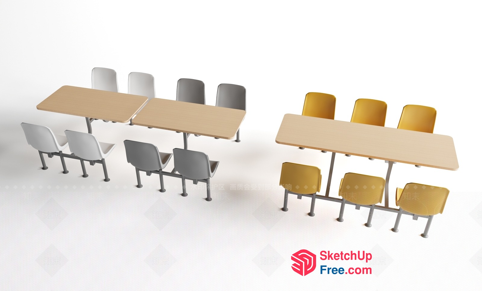 Modern Classroom Furniture Arrangement 3D SketchUp File