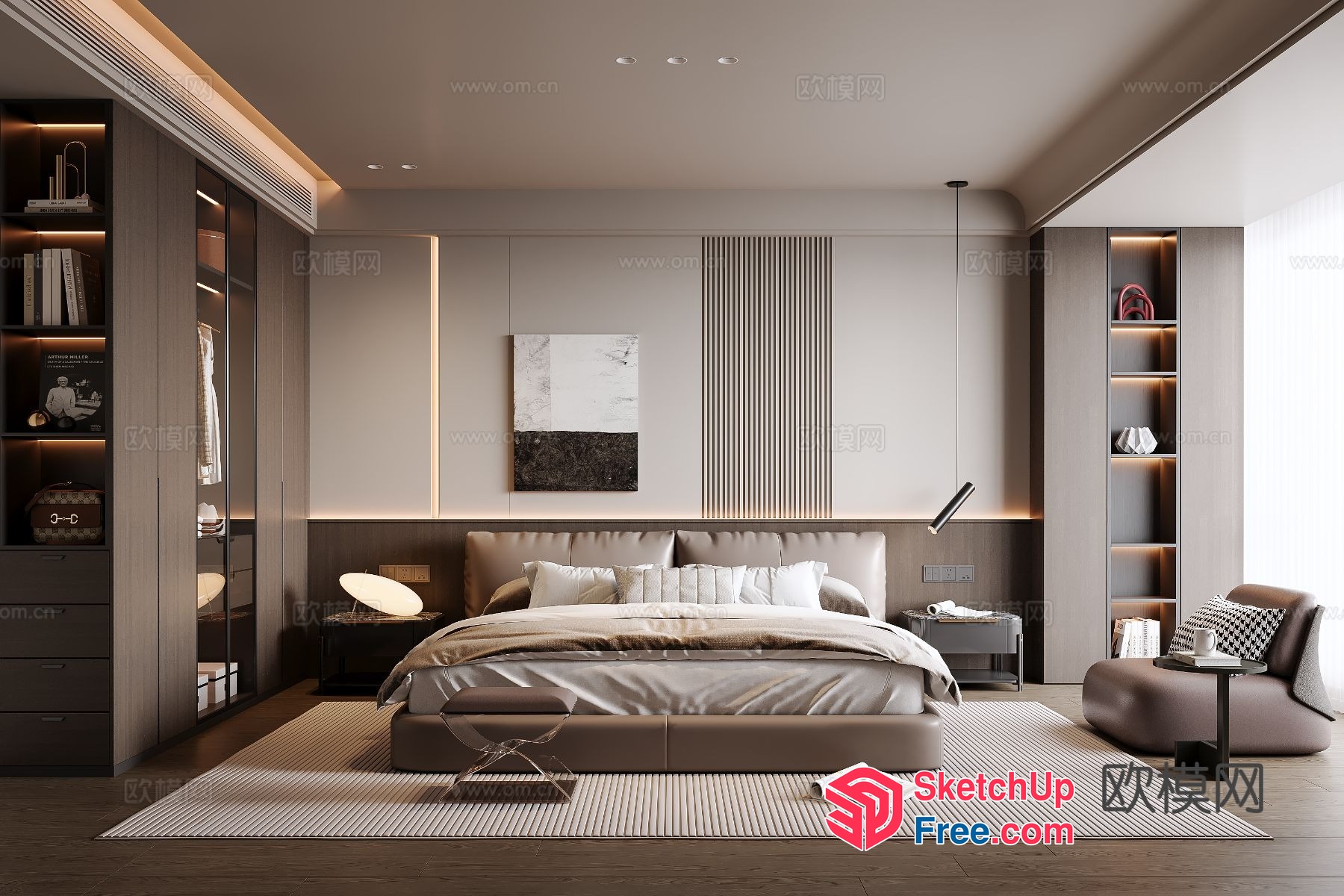 Modern Minimalist Bedroom Interior Design 3D SketchUp File