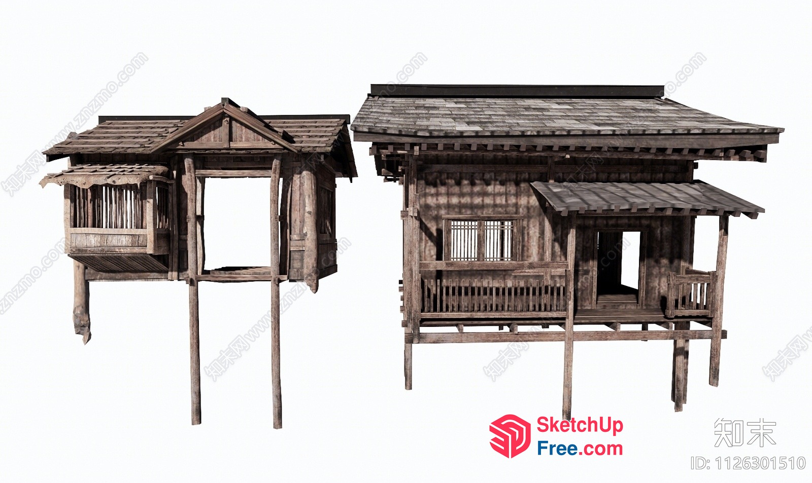 Traditional Asian Wooden House Structure 3D SketchUp File