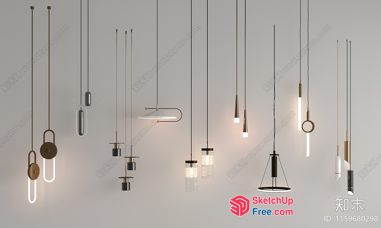 Modern Hanging Light Fixtures 3D SketchUp File