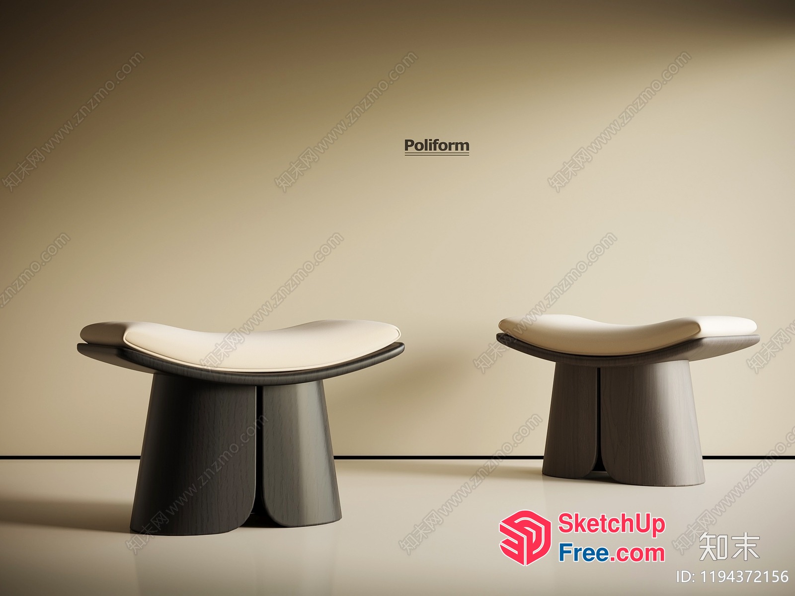 Modern Minimalist Poliform Furniture Set 3D SketchUp File