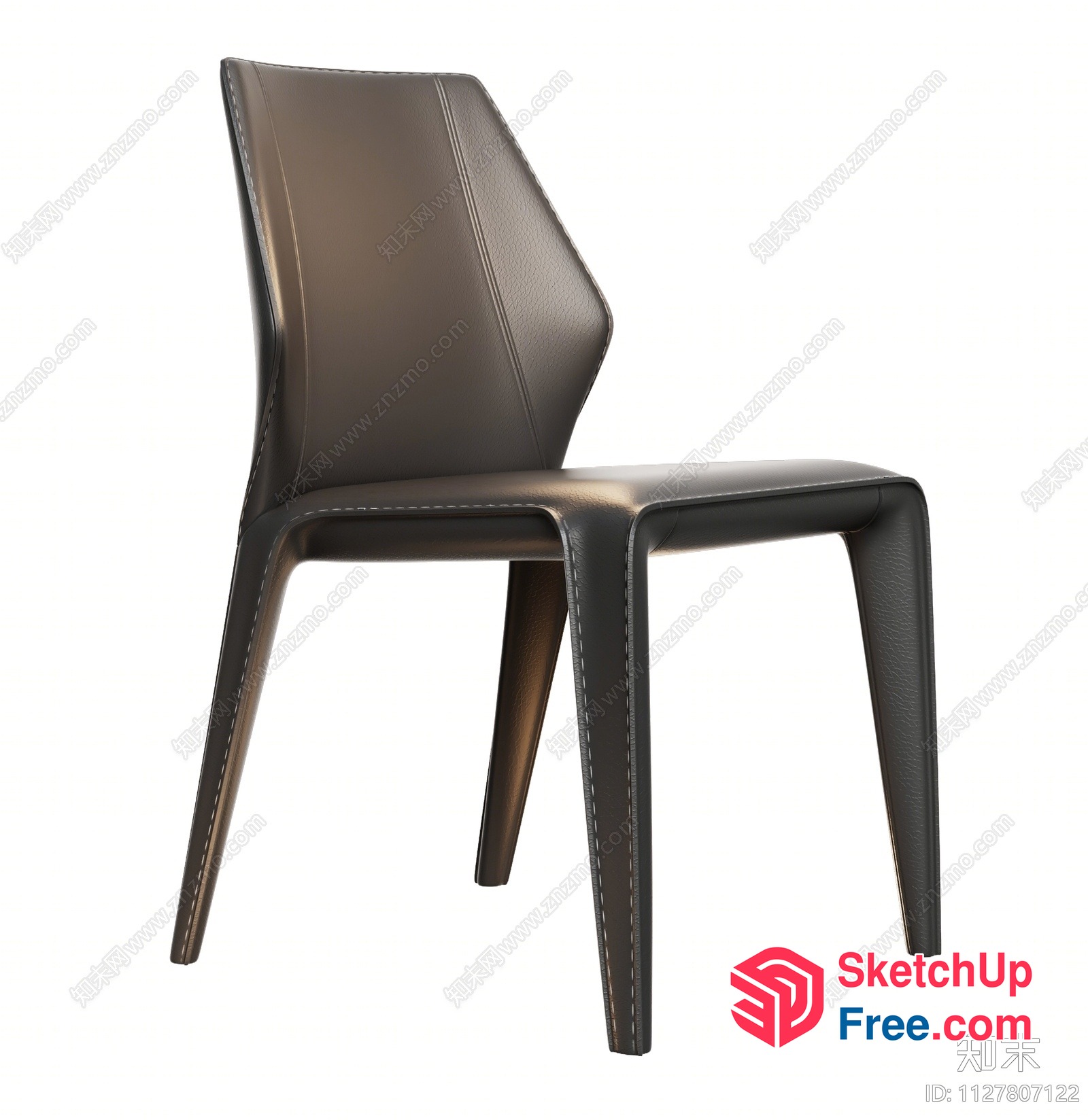 Modern Leather Dining Chair 3D SketchUp File