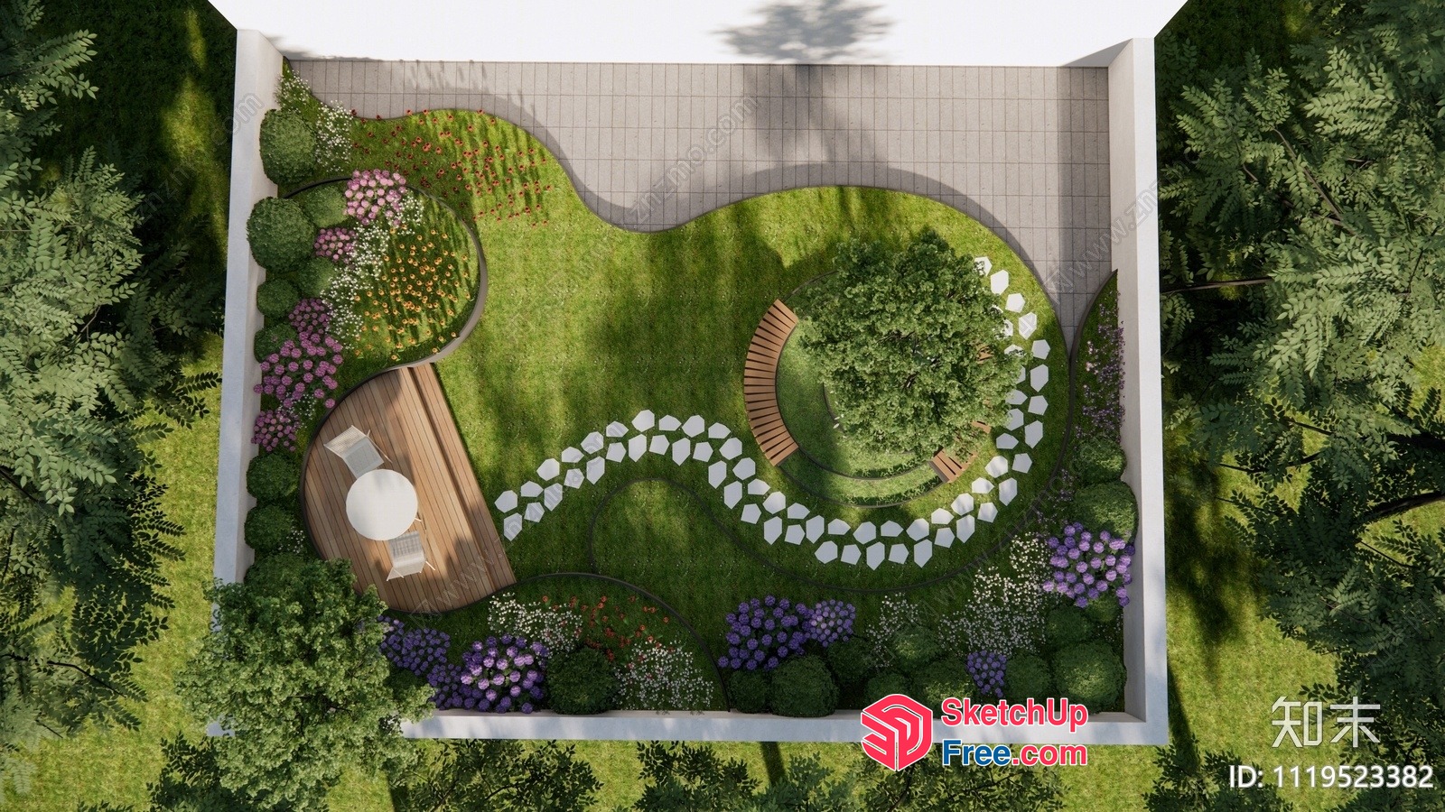Serene Garden Oasis 3D SketchUp File