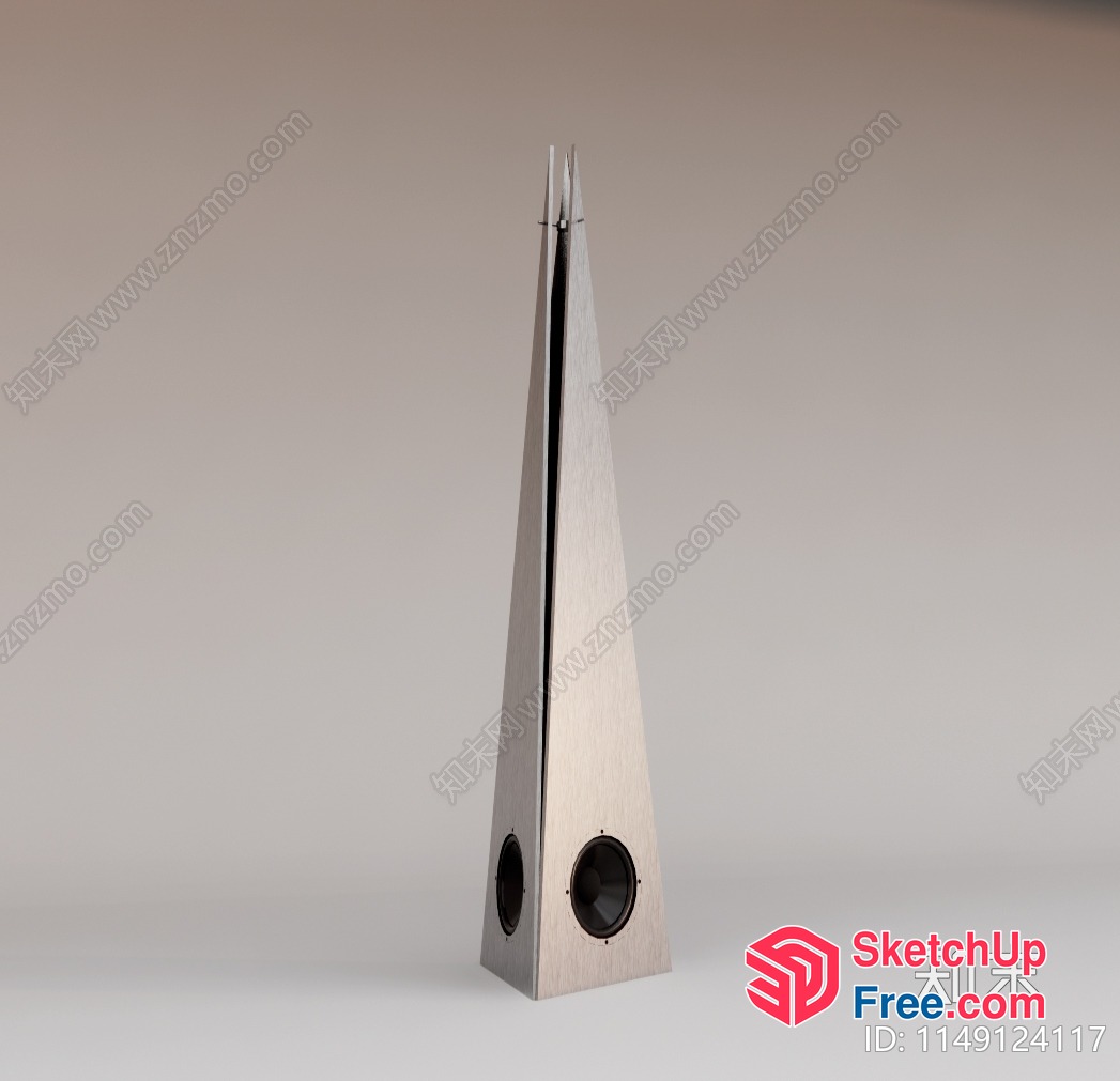 Tall, Pointed, Silver Structure 3D SketchUp File