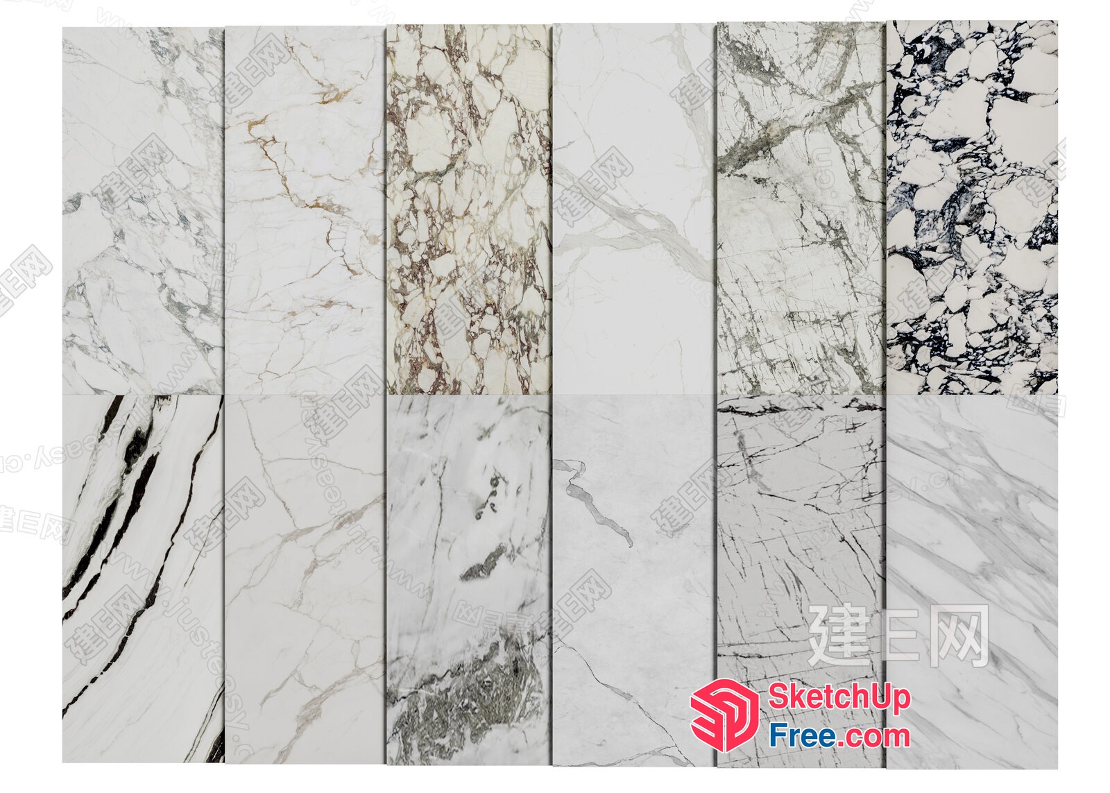 Marble Patterned Wall Panels 3D SketchUp File