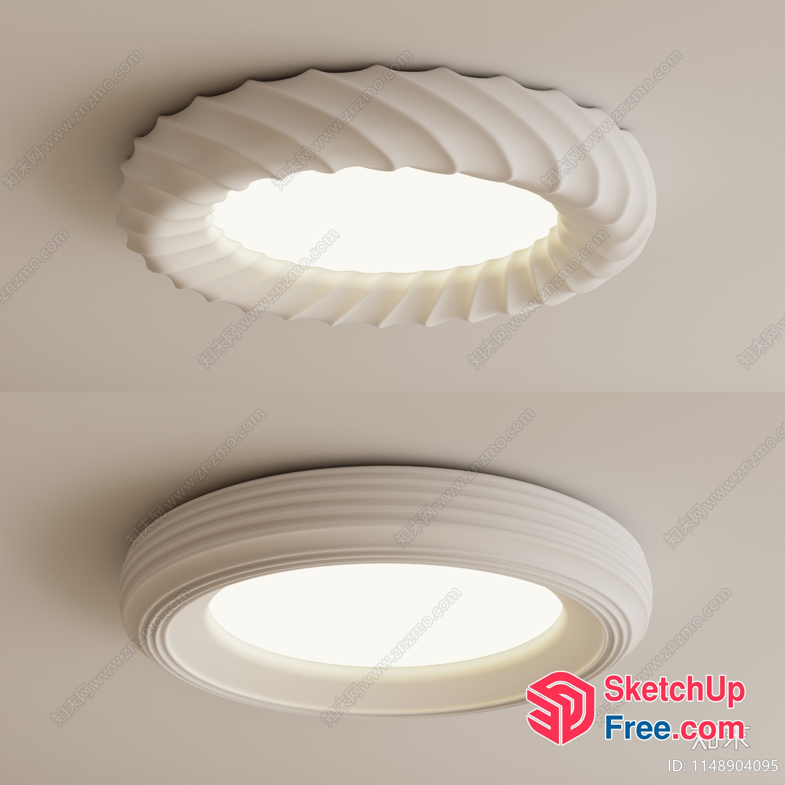 Ceiling Light Fixture With Ornate Design 3D SketchUp File
