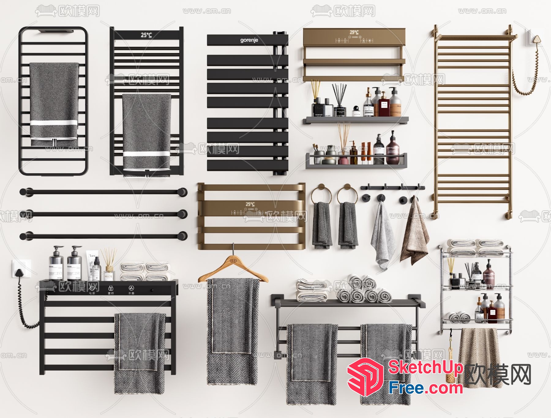 Modern Bathroom Accessories And Decorations 3D SketchUp File