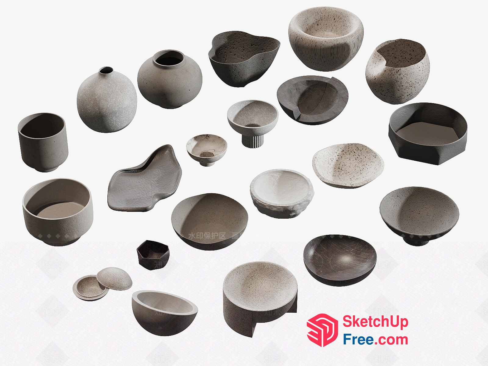 Various Ceramic Decorative Items 3D SketchUp File