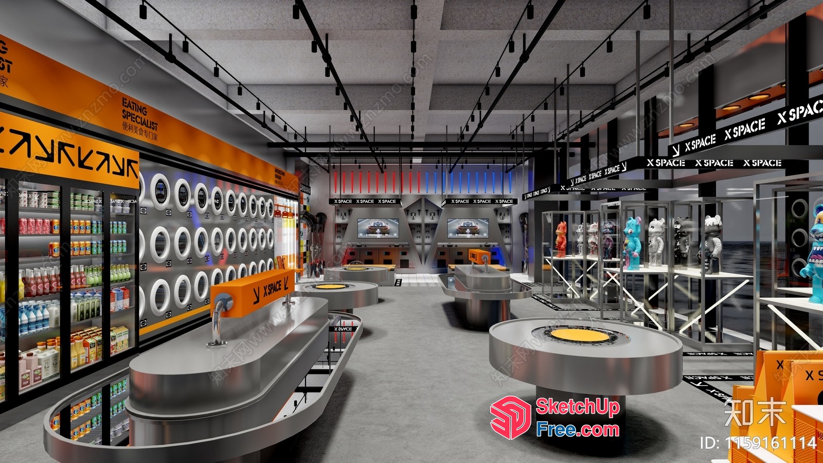 Futuristic Space-Themed Convenience Store 3D SketchUp File