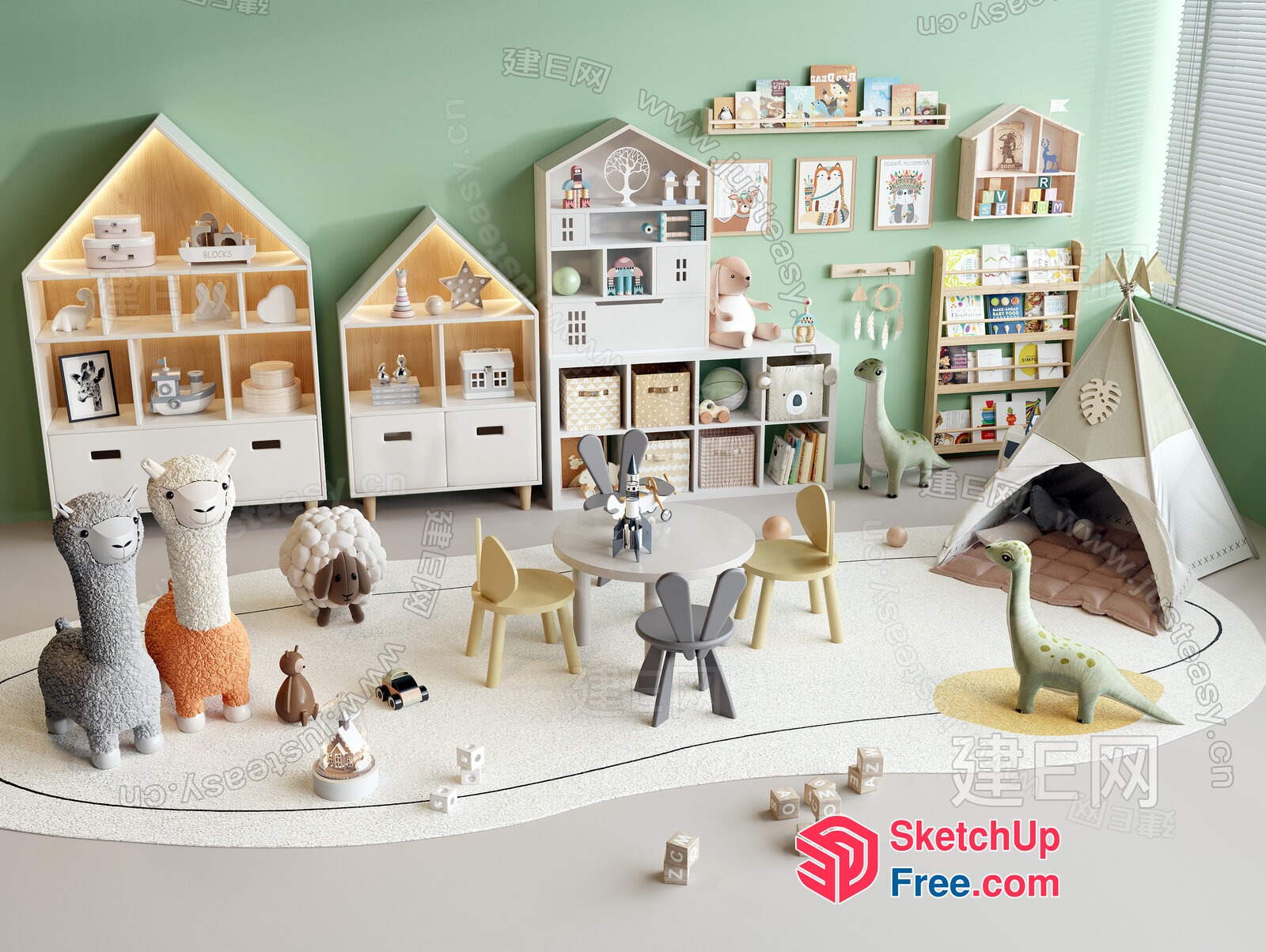 Playful And Colorful Children'S Playroom 3D SketchUp File