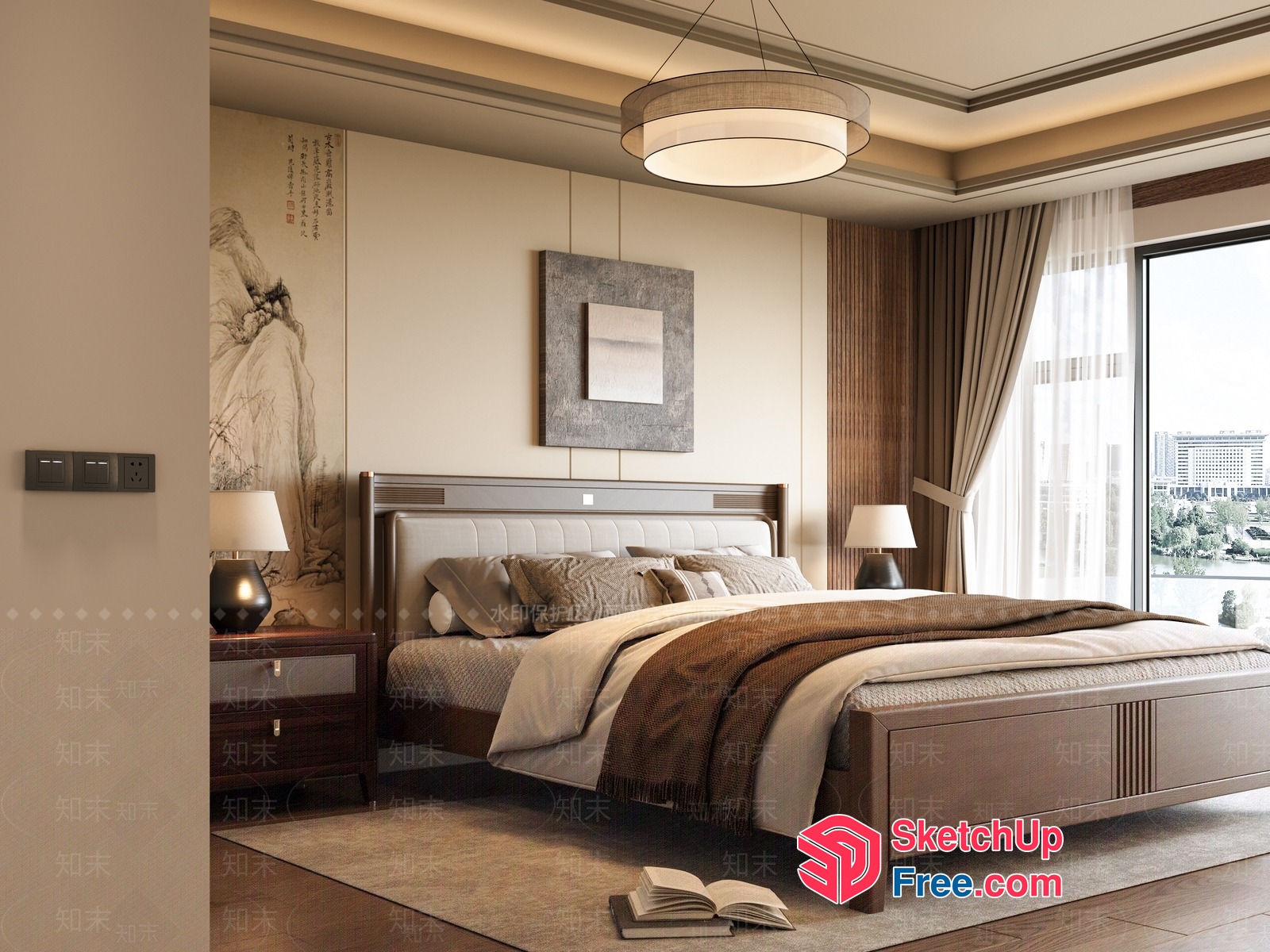 Elegant And Cozy Bedroom With Modern Decor 3D SketchUp File