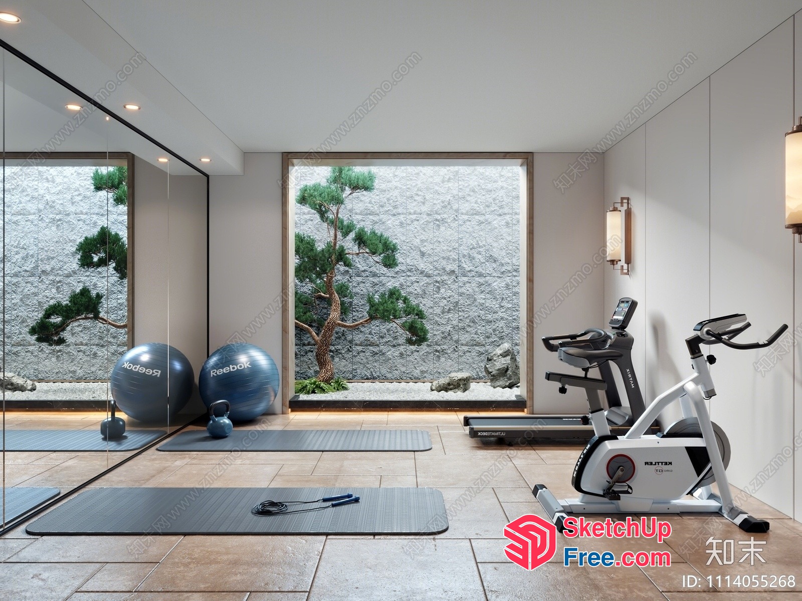 Japanese-Style Gym With Wabi-Sabi Aesthetic 3D SketchUp File
