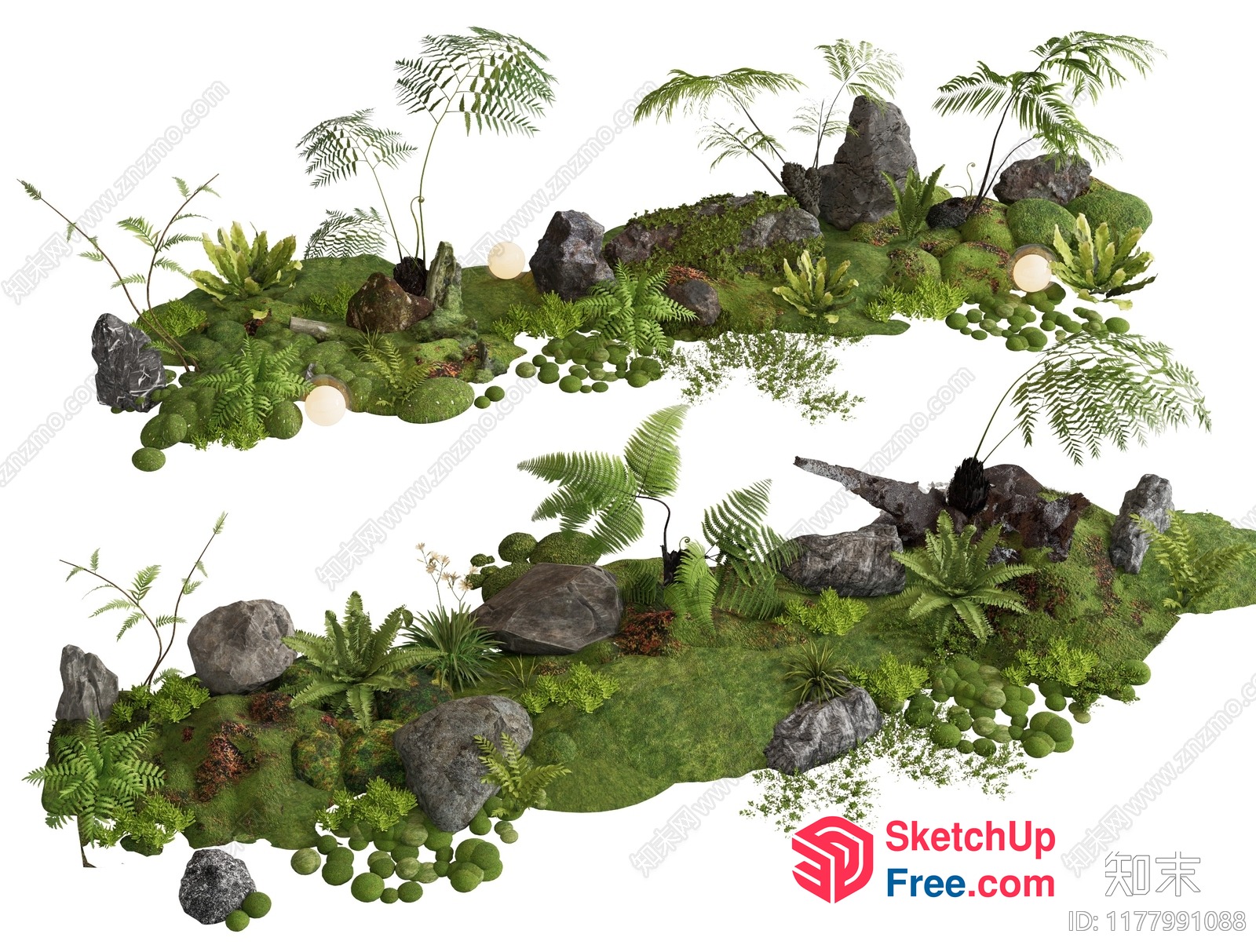 3D Model Of A Serene Japanese-Style Garden 3D SketchUp File