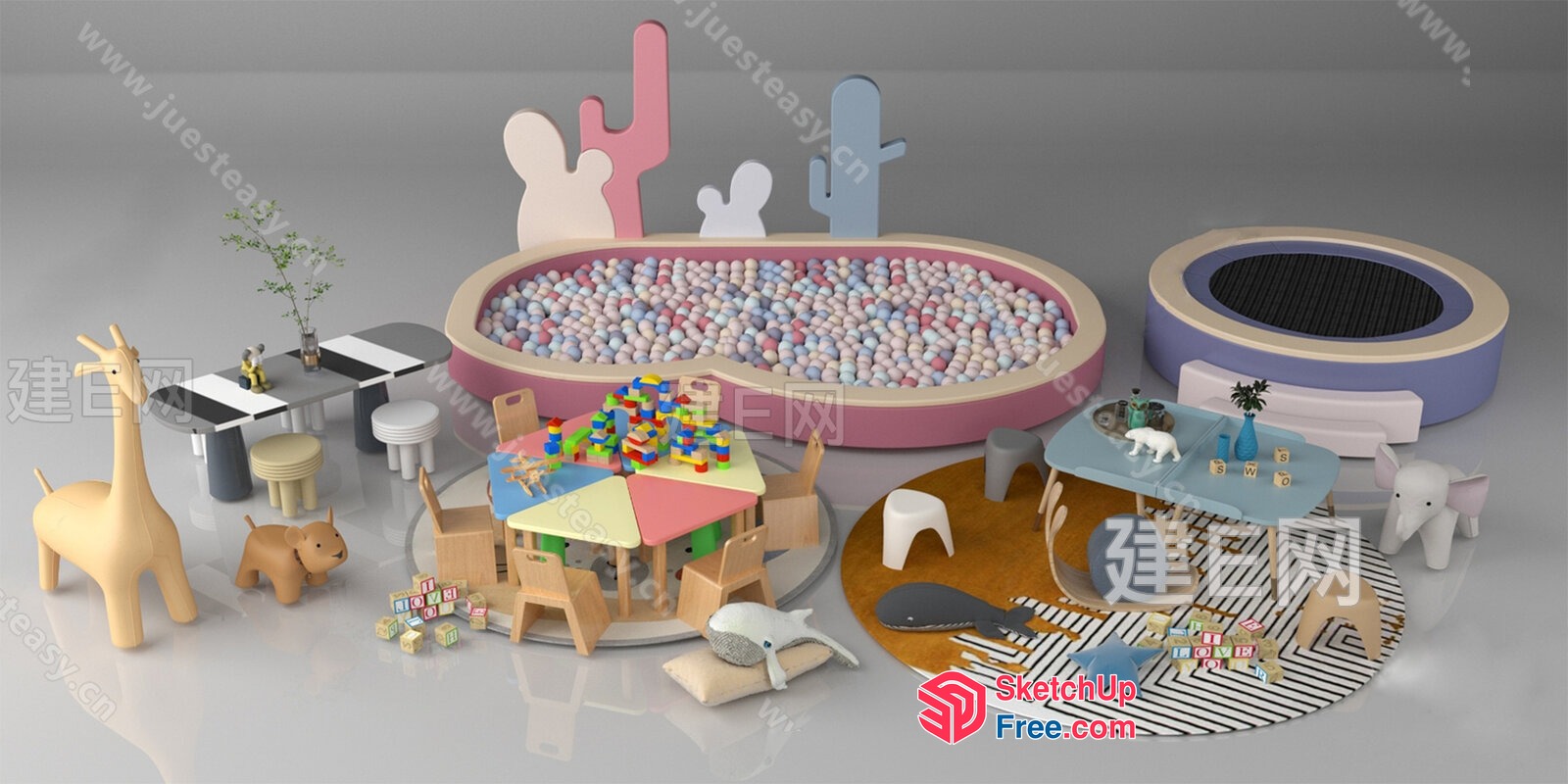 Colorful Kids' Play Area 3D SketchUp File