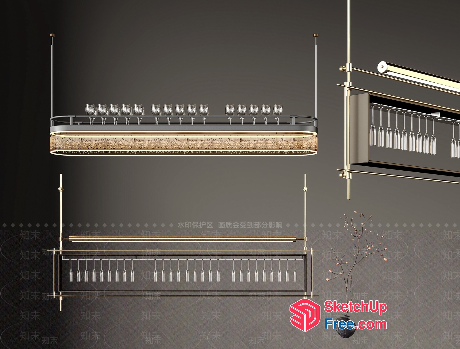 Elegant And Modern Bar Counter Design 3D SketchUp File