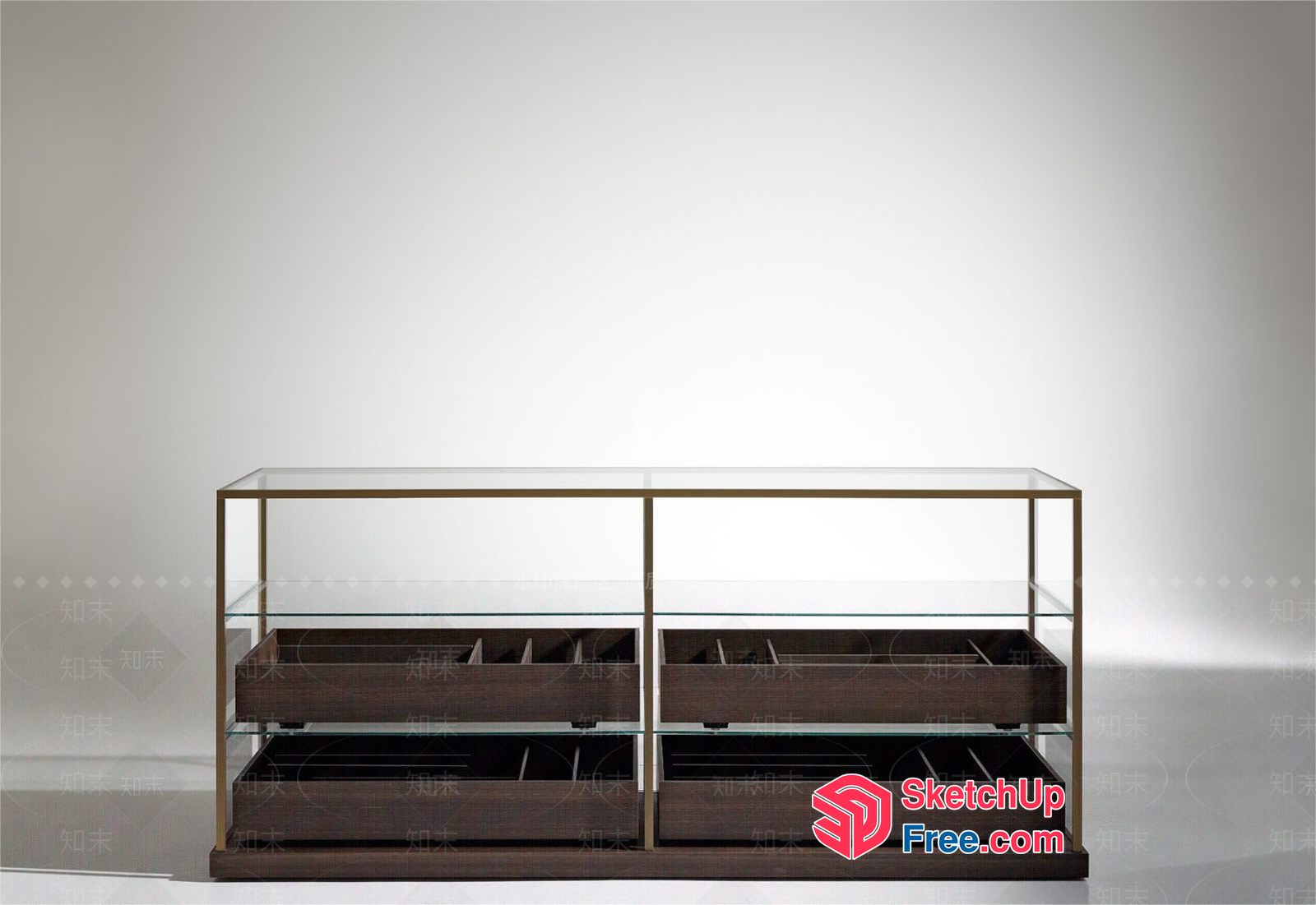 Glass-Enclosed Storage Unit 3D SketchUp File