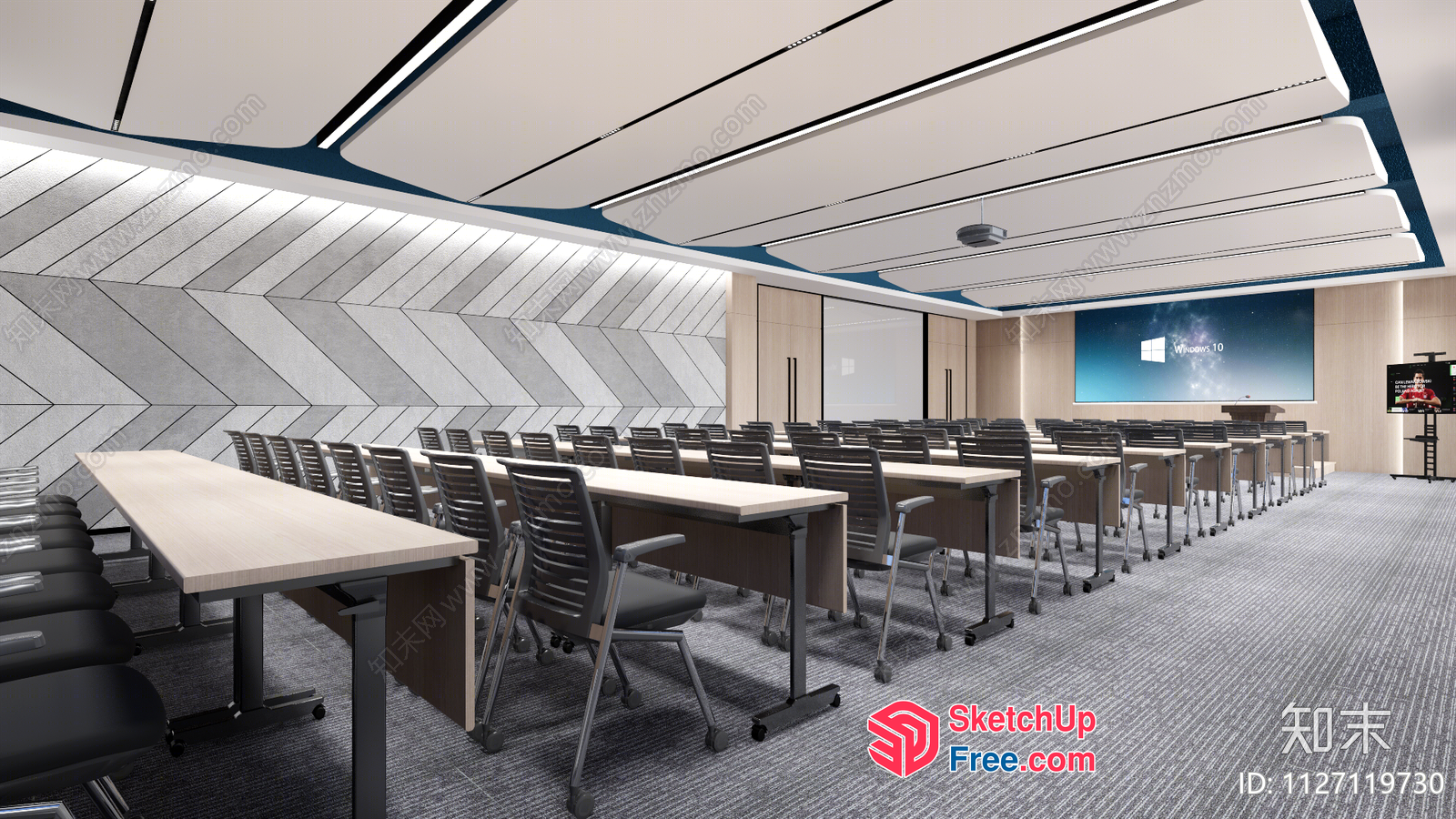 Modern Office Classroom Interior Design 3D SketchUp File