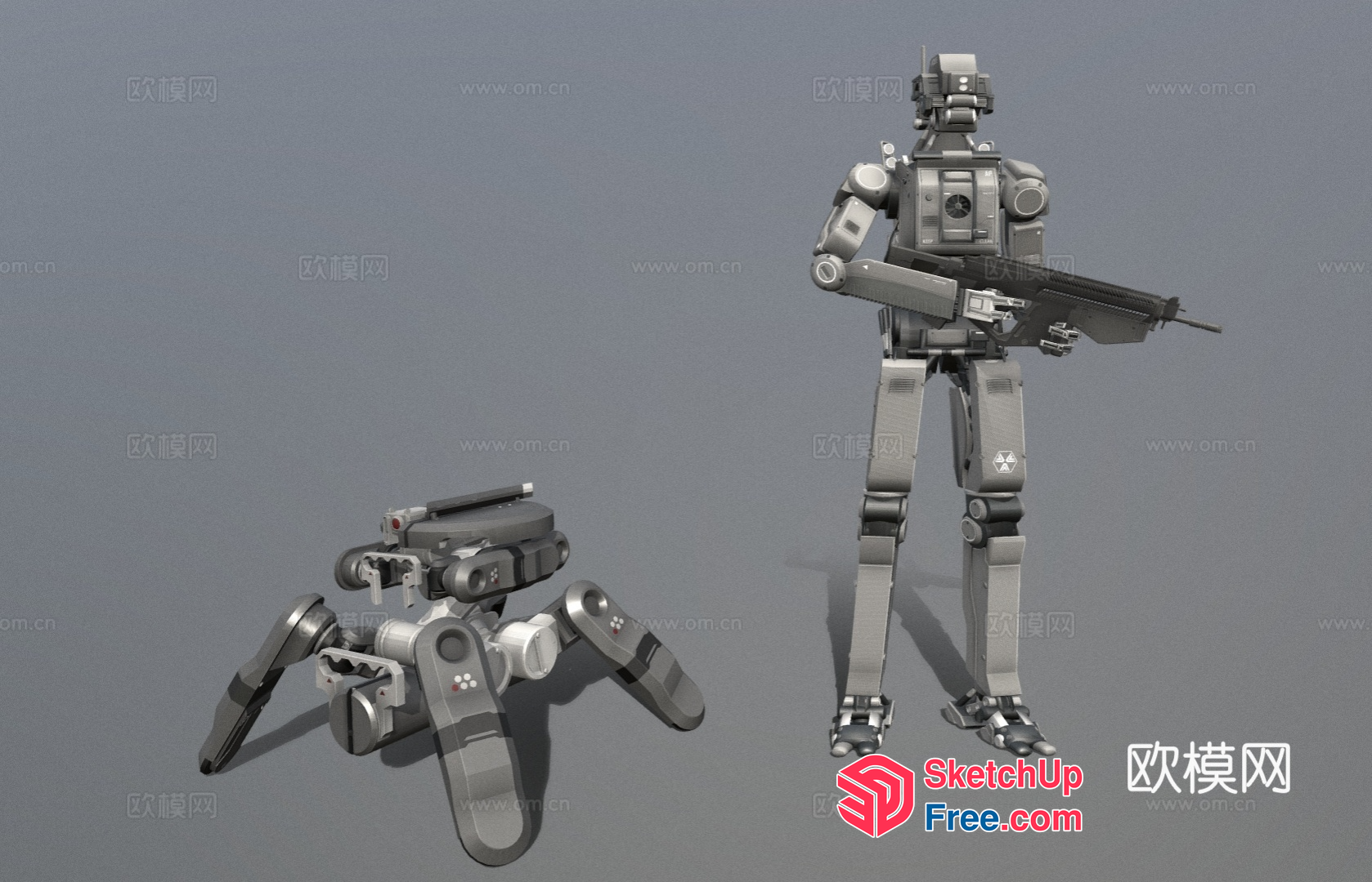 Futuristic Robot And Droid 3D SketchUp File