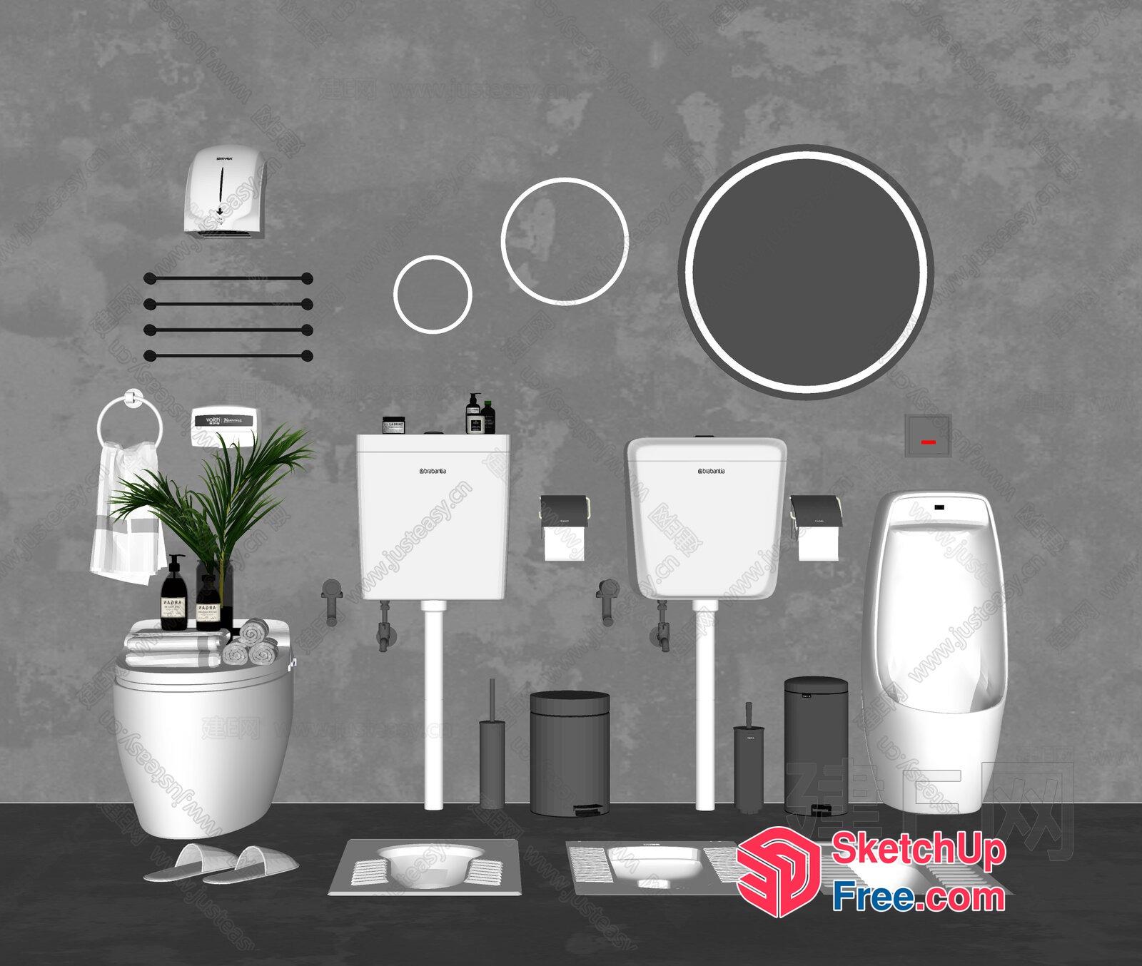 Bathroom Interior Design Elements 3D SketchUp File