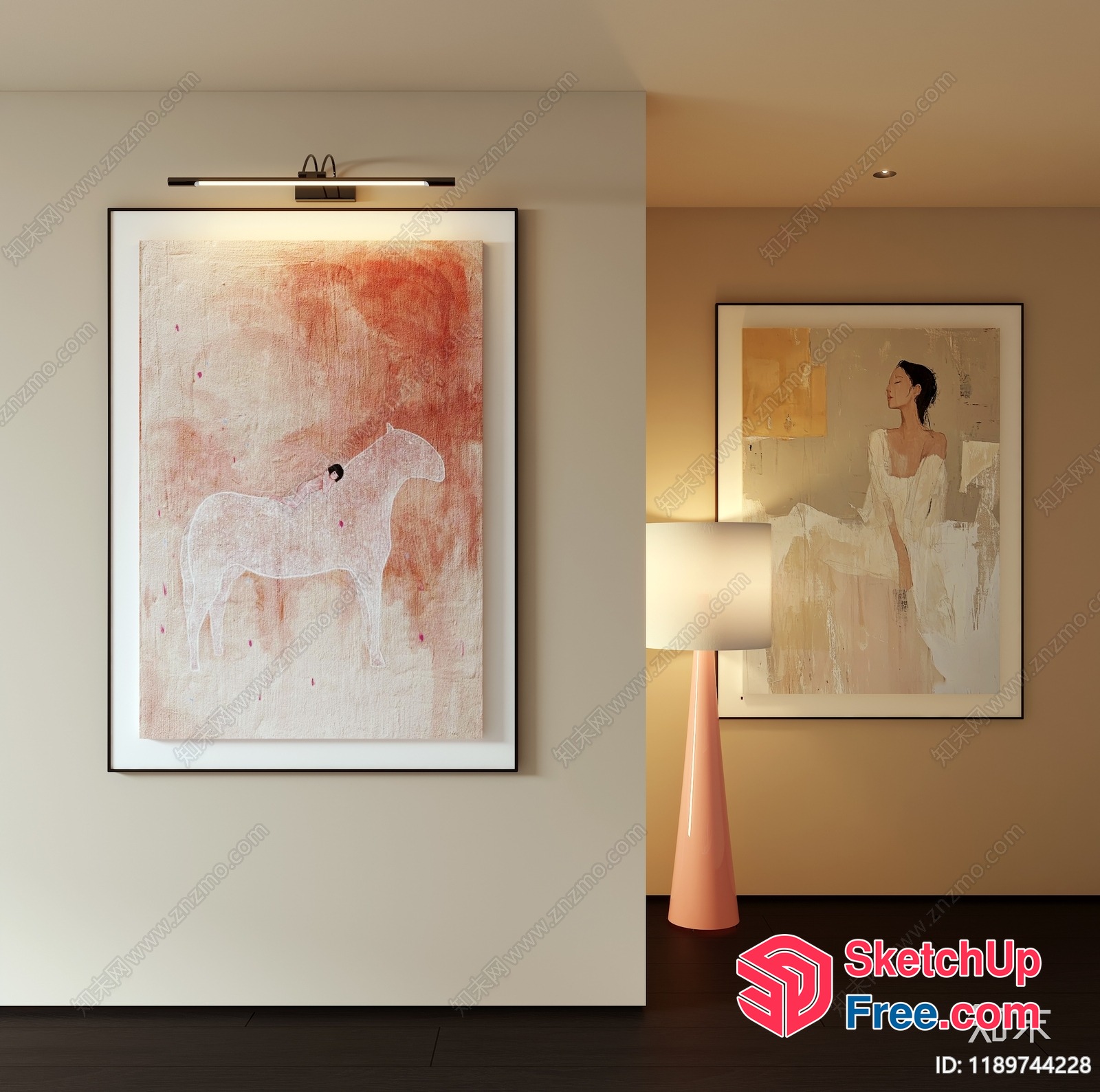 Abstract Artwork Featuring Horse And Woman 3D SketchUp File
