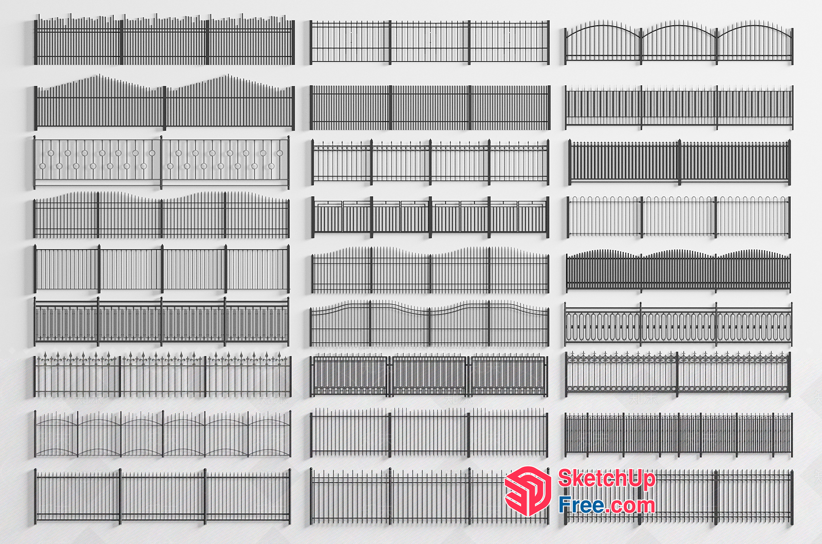 Various Metal Fences 3D SketchUp File
