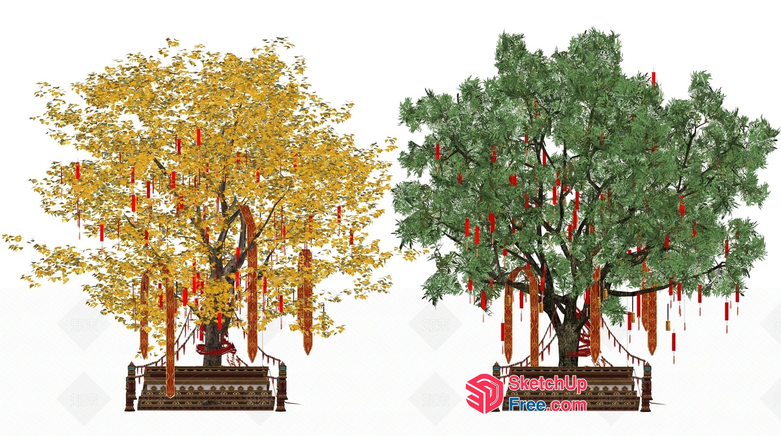 Ornate Tree Decorations 3D SketchUp File