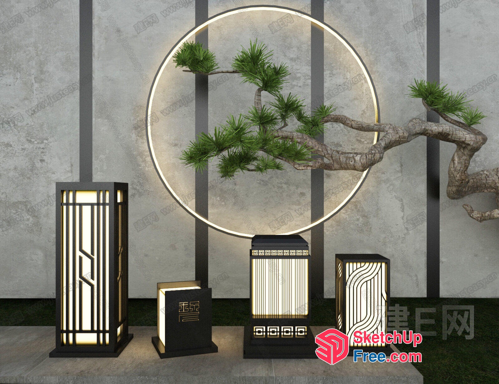 Elegant Japanese-Inspired Modern Minimalist Decor 3D SketchUp File