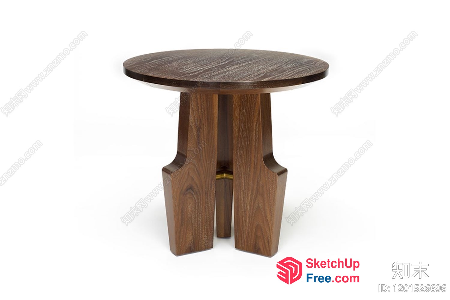 Round Wooden Side Table 3D SketchUp File