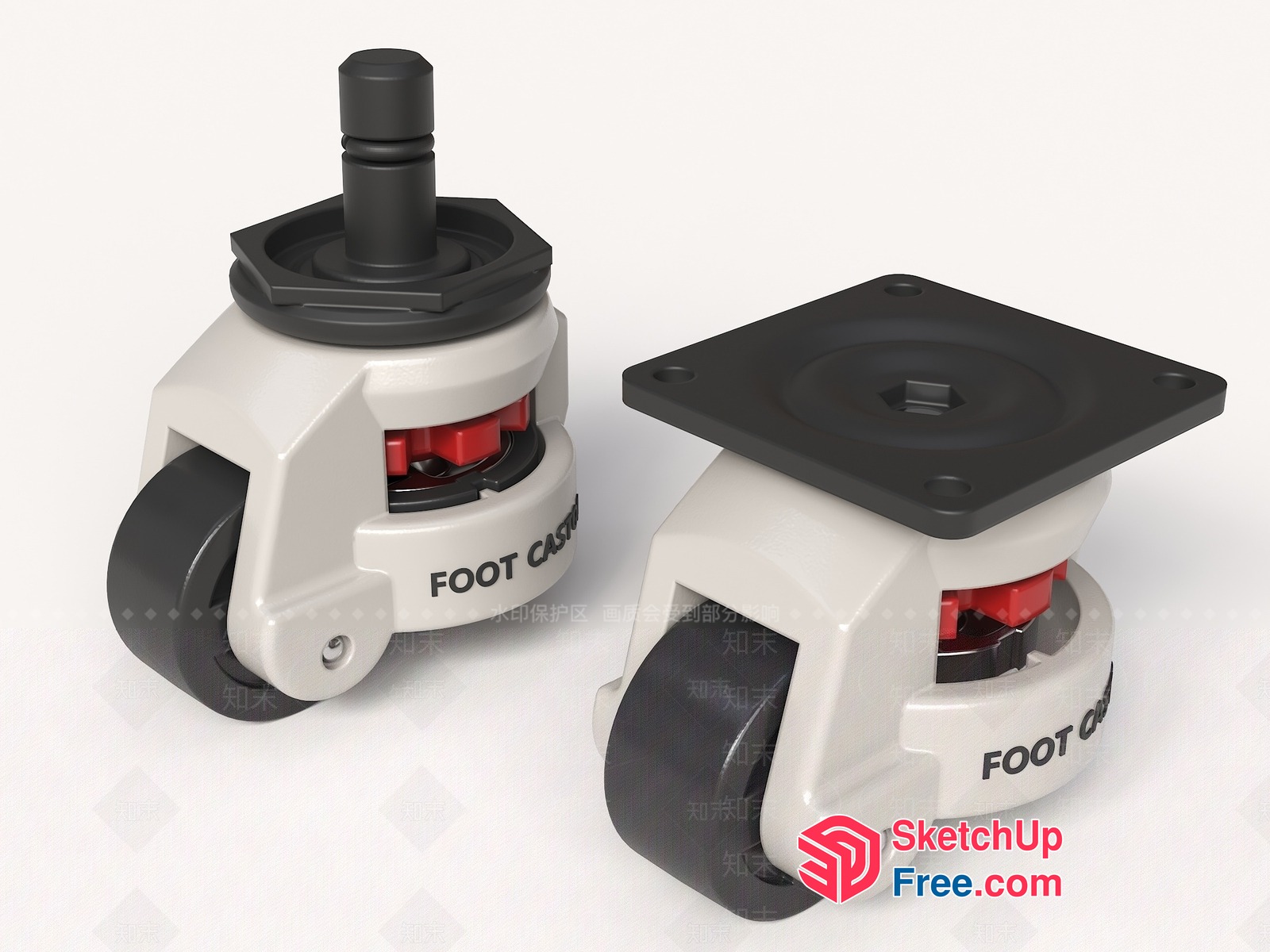 Foot Casters For Office Furniture 3D SketchUp File