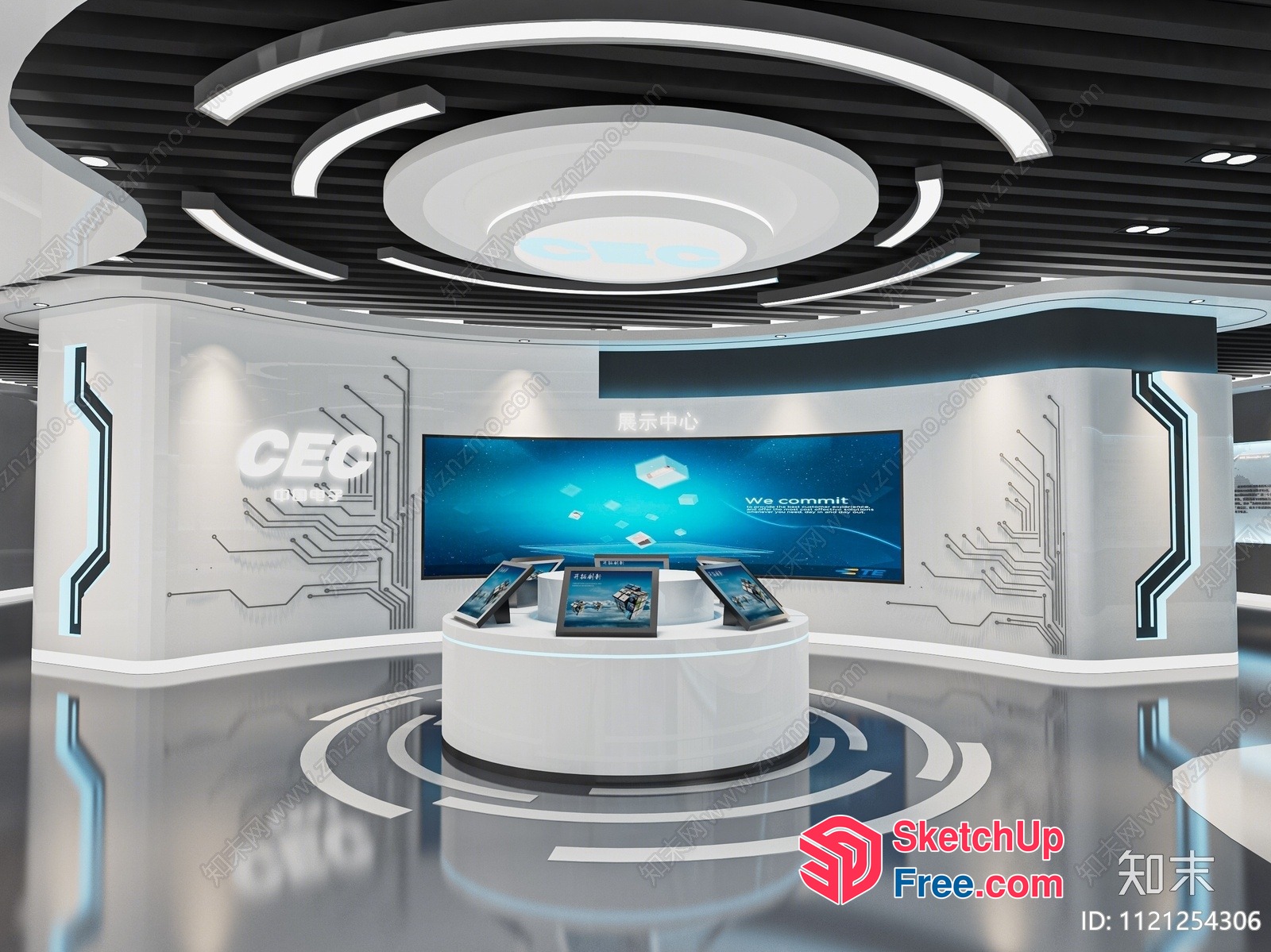 Futuristic Technology Display 3D SketchUp File