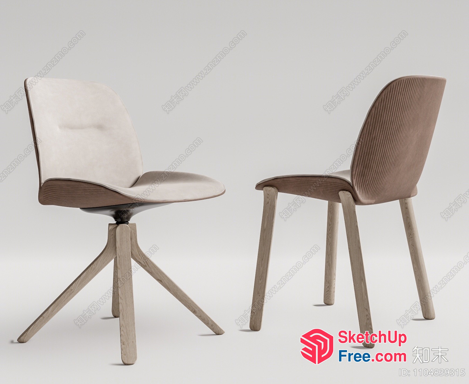 Modern Light Brown Chair Set 3D SketchUp File