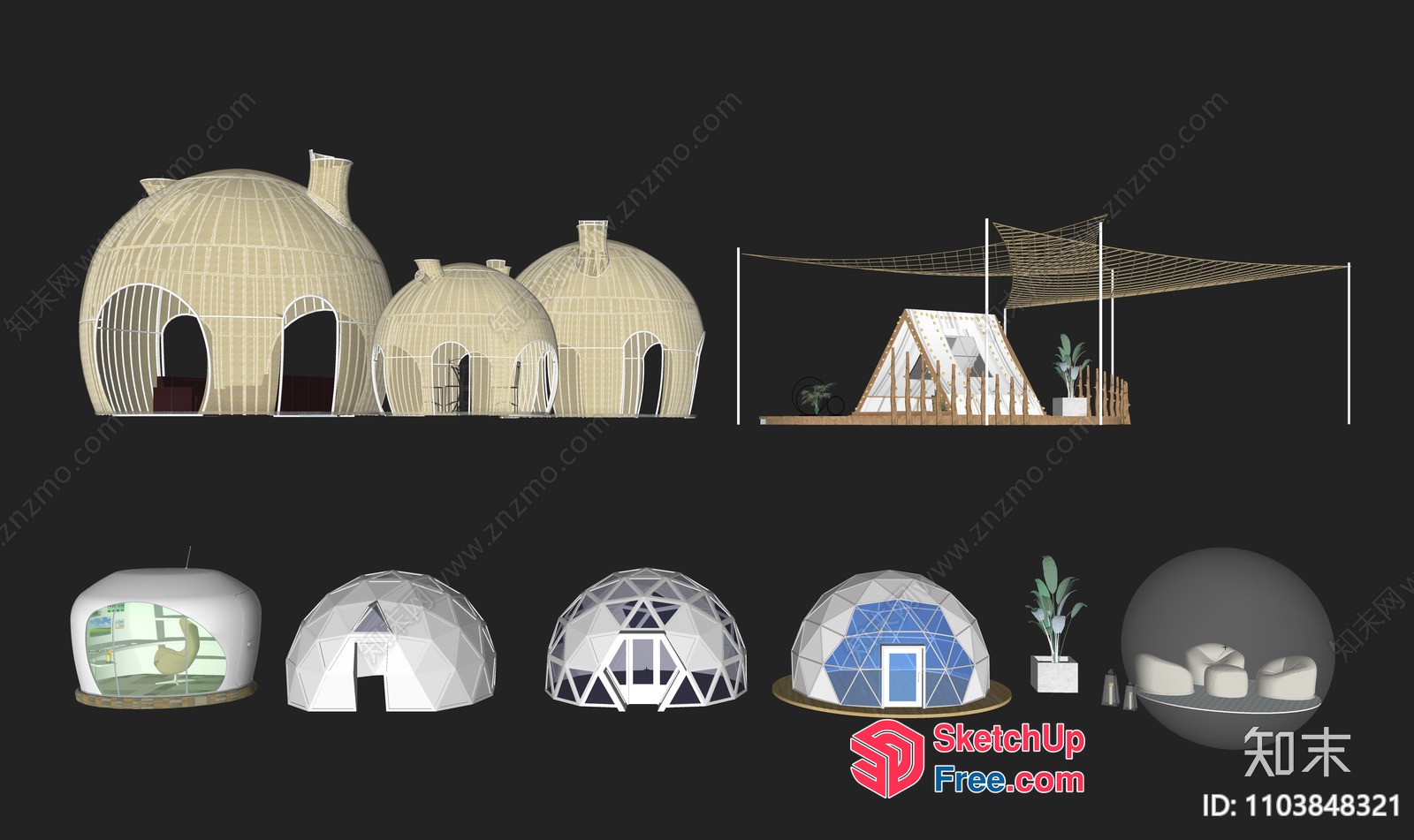 Architectural Design Renderings Of Various Structures 3D SketchUp File