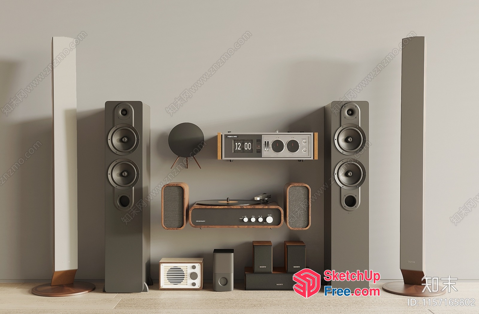Mid-Century Modern Home Audio System 3D SketchUp File