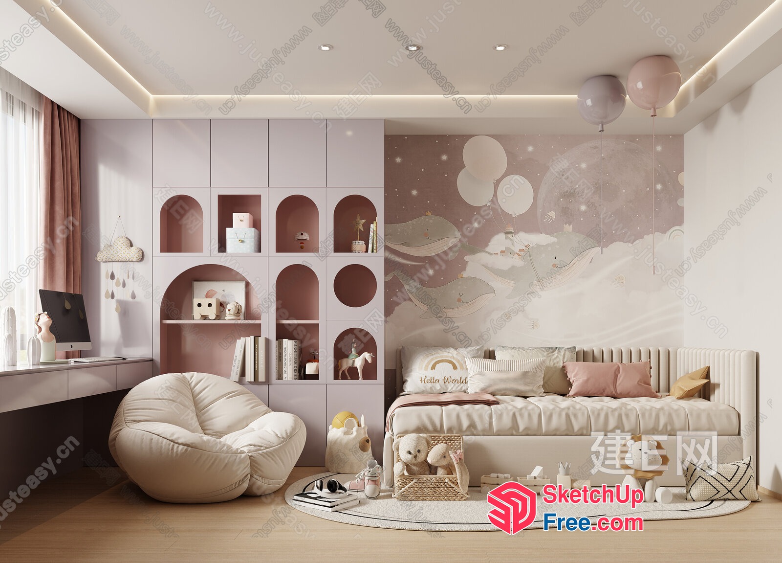 Elegant And Cozy Children'S Bedroom 3D SketchUp File